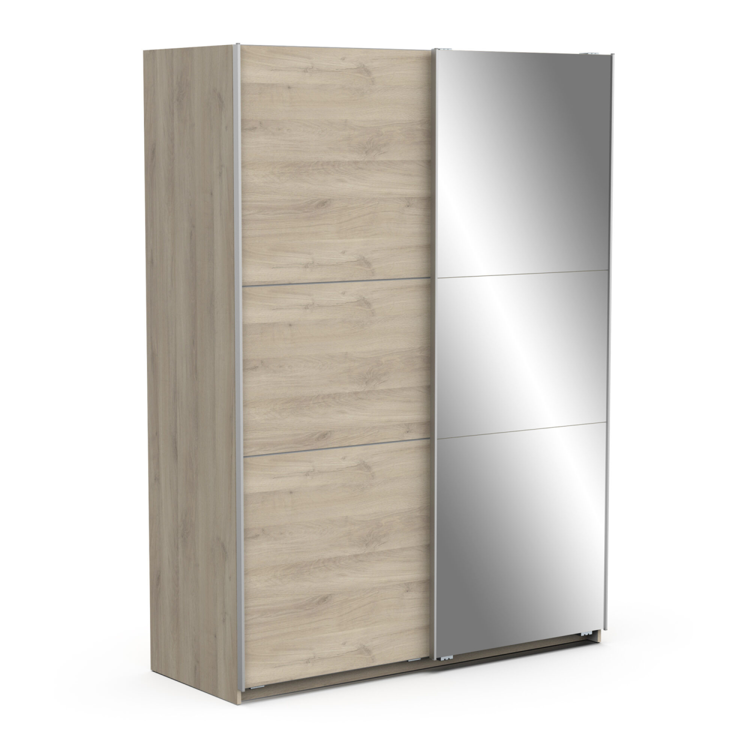 Armoire 2 portes coulissantes avec miroir - GHOST - Chêne - 148 x 59,8 x 203 cm - DEMEYERE