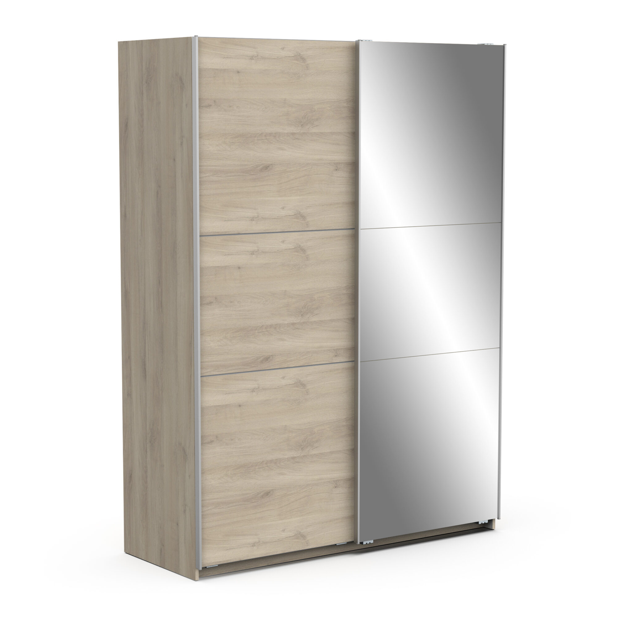 Armoire 2 portes coulissantes avec miroir - GHOST - Chêne - 148 x 59,8 x 203 cm - DEMEYERE
