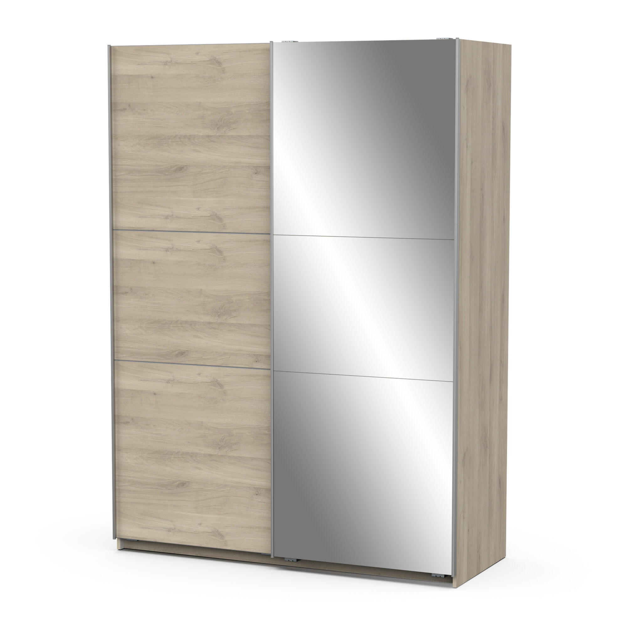 Armoire 2 portes coulissantes avec miroir - GHOST - Chêne - 148 x 59,8 x 203 cm - DEMEYERE