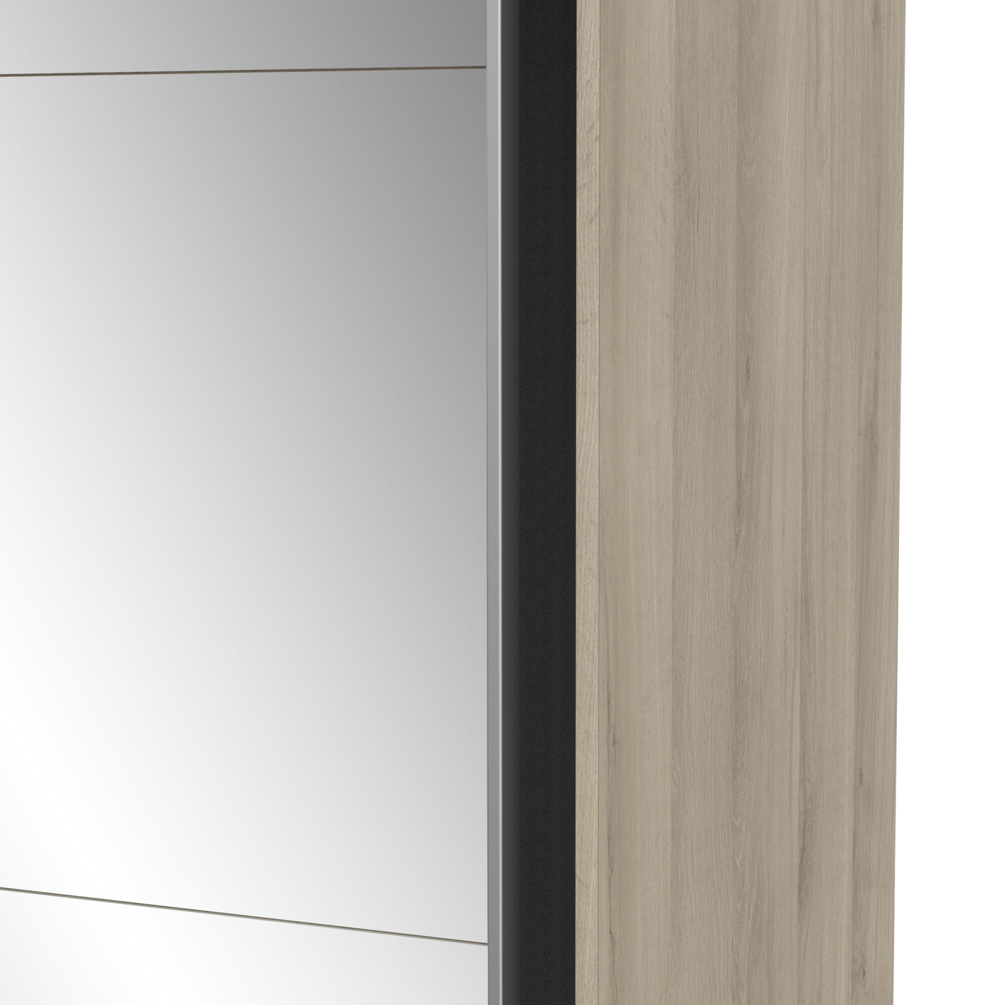 Armoire 2 portes coulissantes avec miroir - GHOST - Chêne - 148 x 59,8 x 203 cm - DEMEYERE