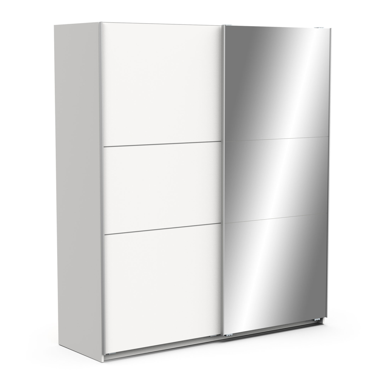 Armoire 2 portes coulissantes avec miroir - GHOST - Blanc - 178,1 x 59,9 x 203 cm - DEMEYERE