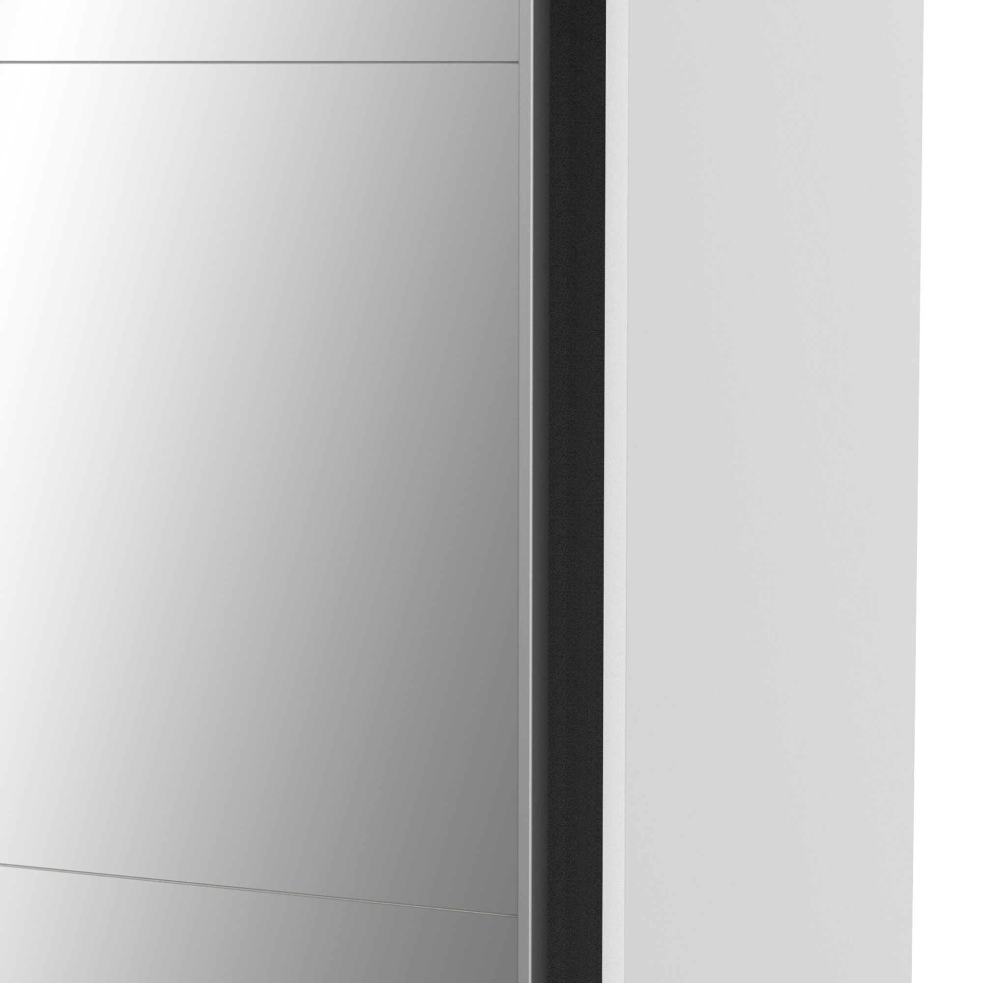 Armoire 2 portes coulissantes avec miroir - GHOST - Blanc - 178,1 x 59,9 x 203 cm - DEMEYERE