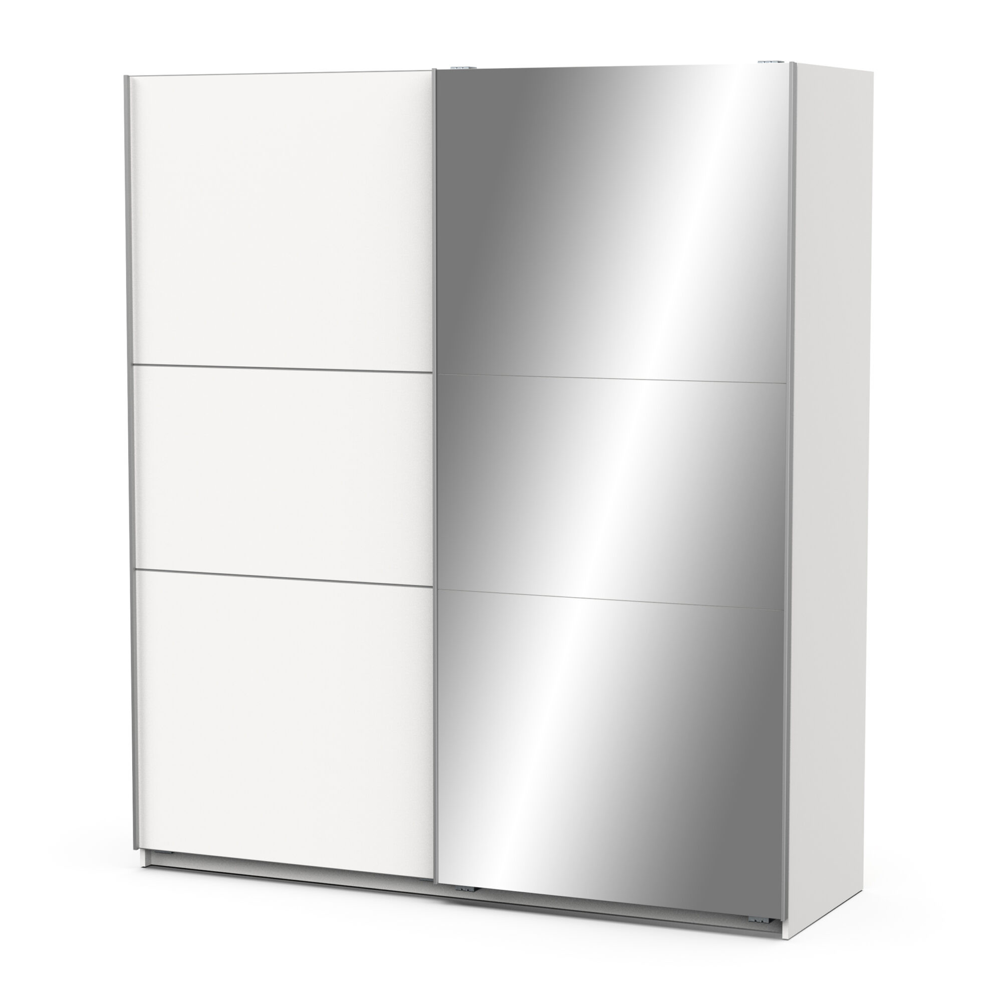 Armoire 2 portes coulissantes avec miroir - GHOST - Blanc - 178,1 x 59,9 x 203 cm - DEMEYERE