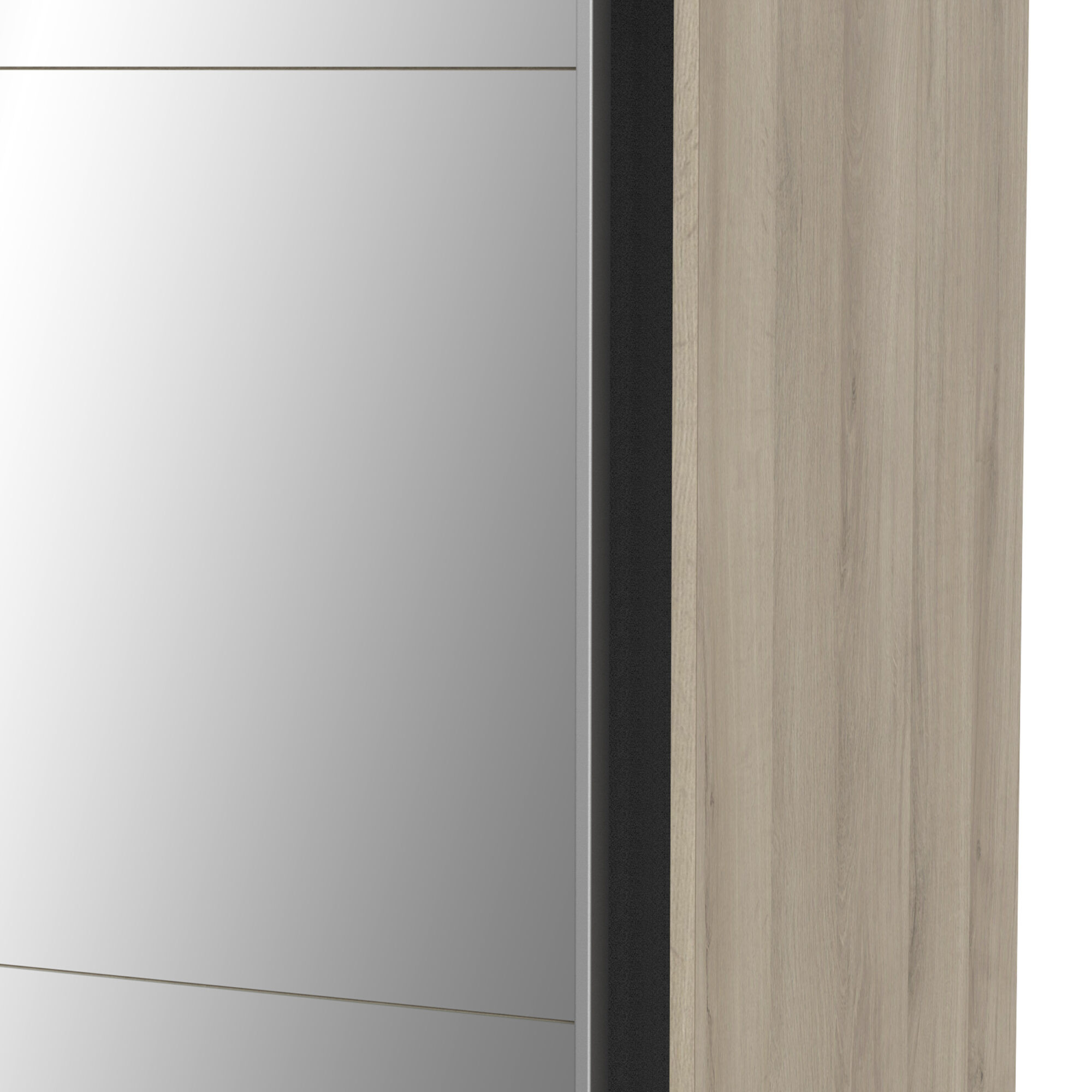 Armoire 2 portes coulissantes avec miroir - GHOST - Chêne - 178,1 x 59,9 x 203 cm - DEMEYERE