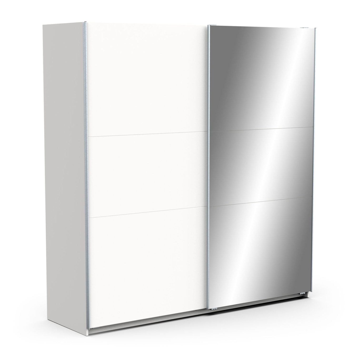 Armoire 2 portes coulissantes avec miroir - GHOST - Blanc - 194,5 x 59,9 x 203 cm - DEMEYERE