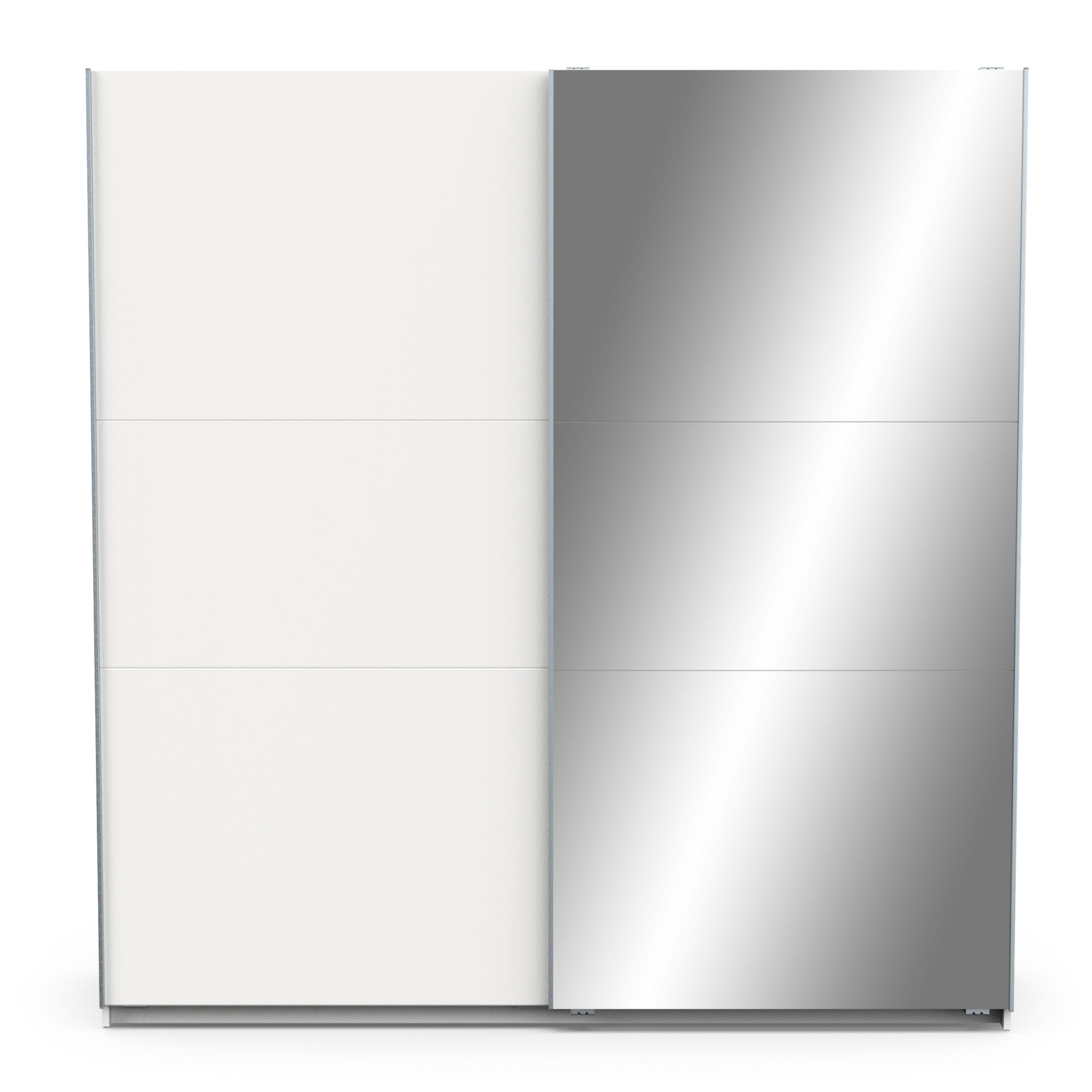 Armoire 2 portes coulissantes avec miroir - GHOST - Blanc - 194,5 x 59,9 x 203 cm - DEMEYERE