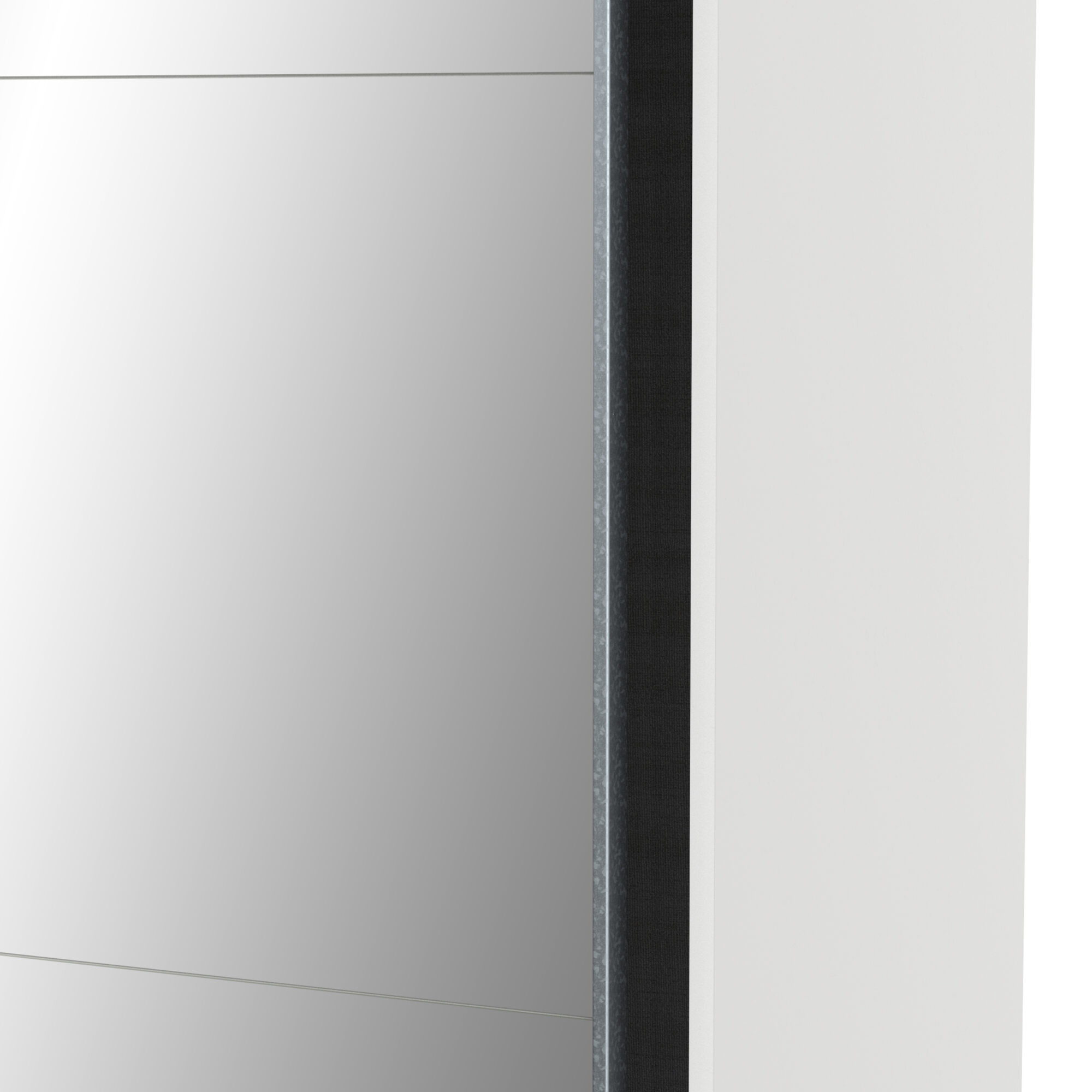 Armoire 2 portes coulissantes avec miroir - GHOST - Blanc - 194,5 x 59,9 x 203 cm - DEMEYERE