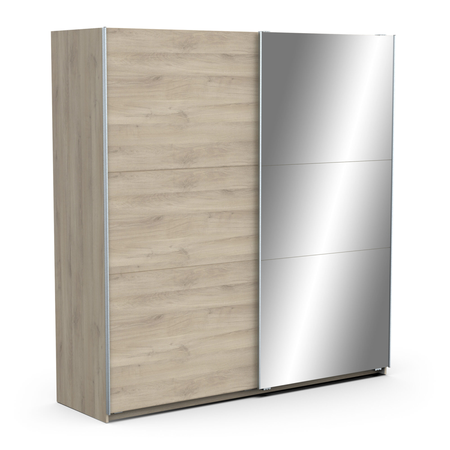 Armoire 2 portes coulissantes avec miroir - GHOST - Chêne - 194,5 x 59,9 x 203 cm - DEMEYERE