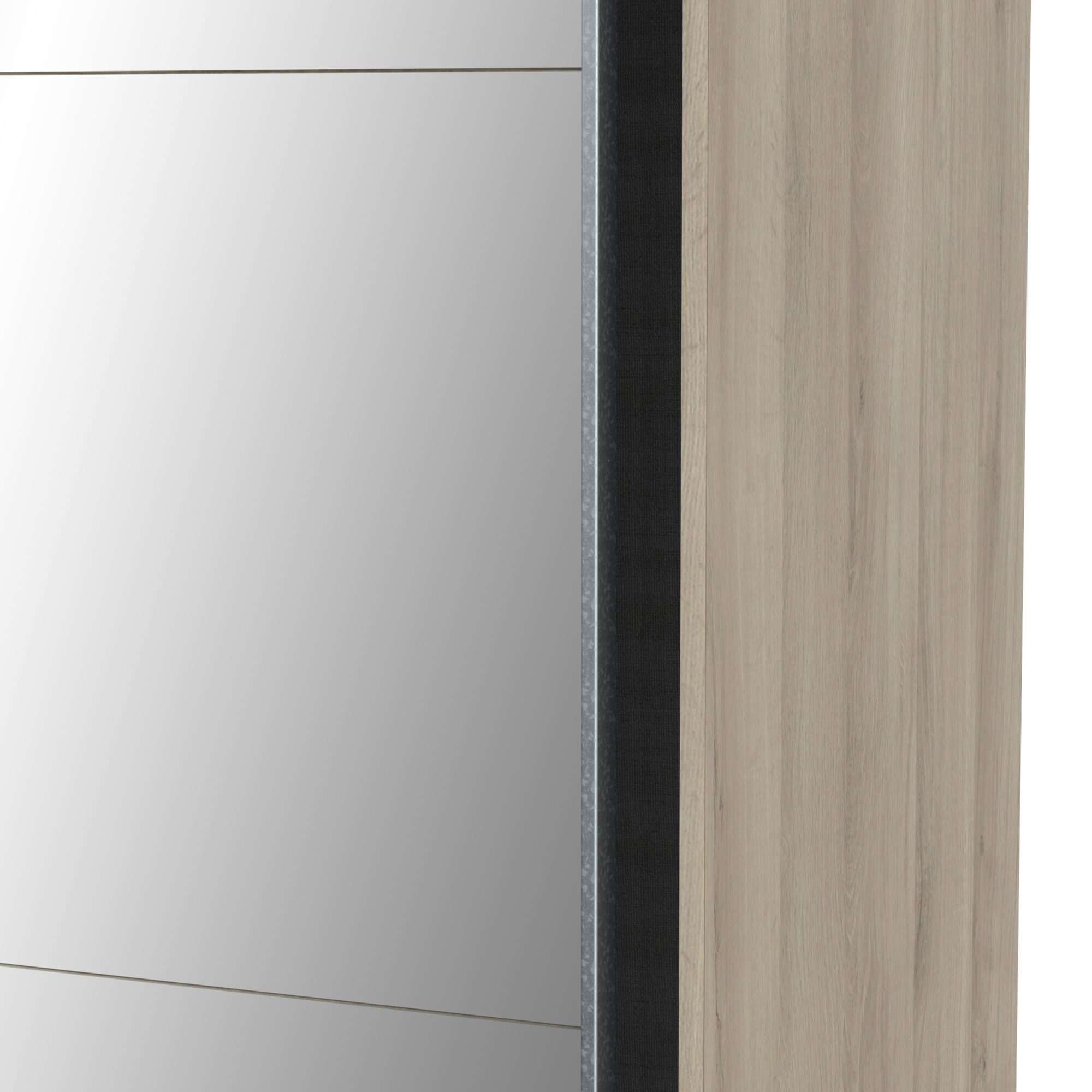 Armoire 2 portes coulissantes avec miroir - GHOST - Chêne - 194,5 x 59,9 x 203 cm - DEMEYERE