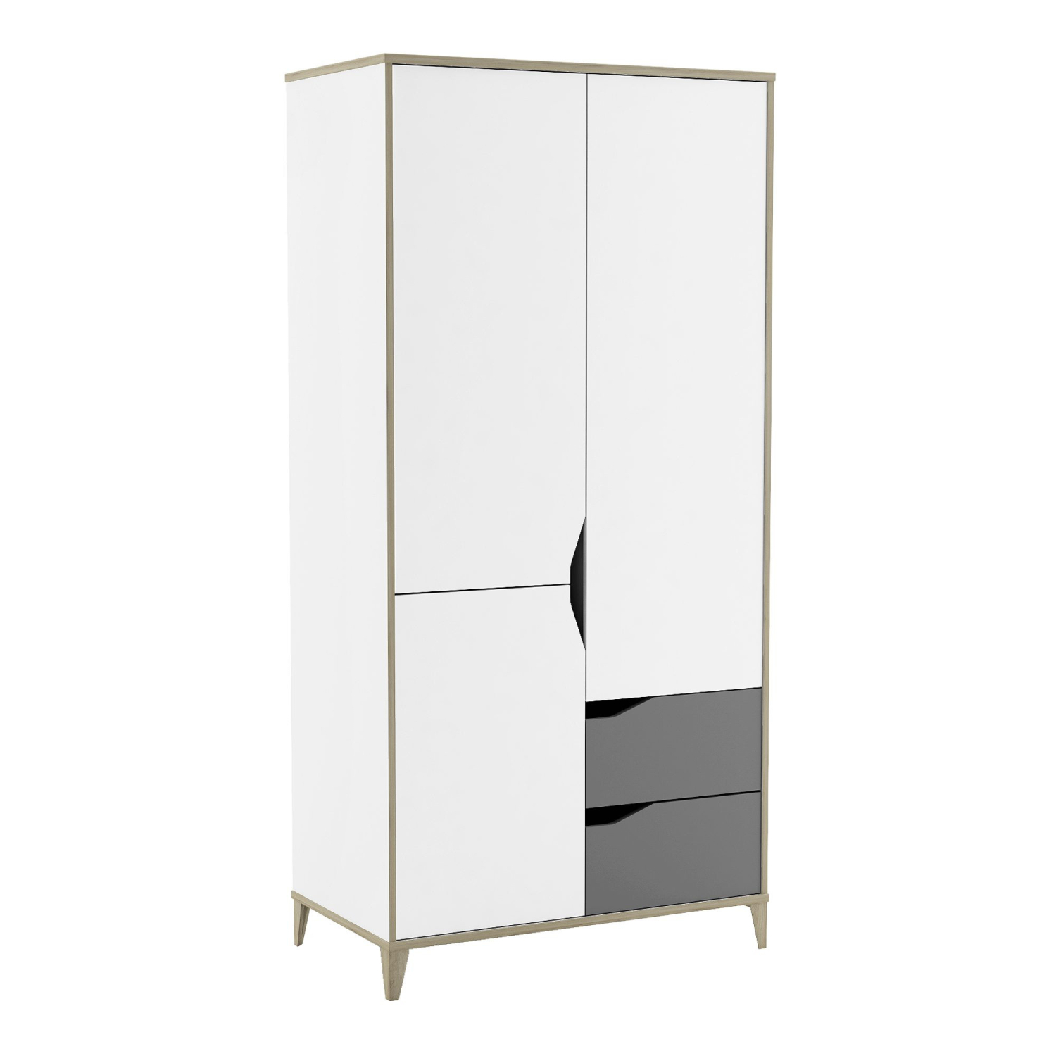Armoire 2 portes - GENIUS - Blanc et Gris - 88,9 x 50,1 x 184,6 cm - DEMEYERE