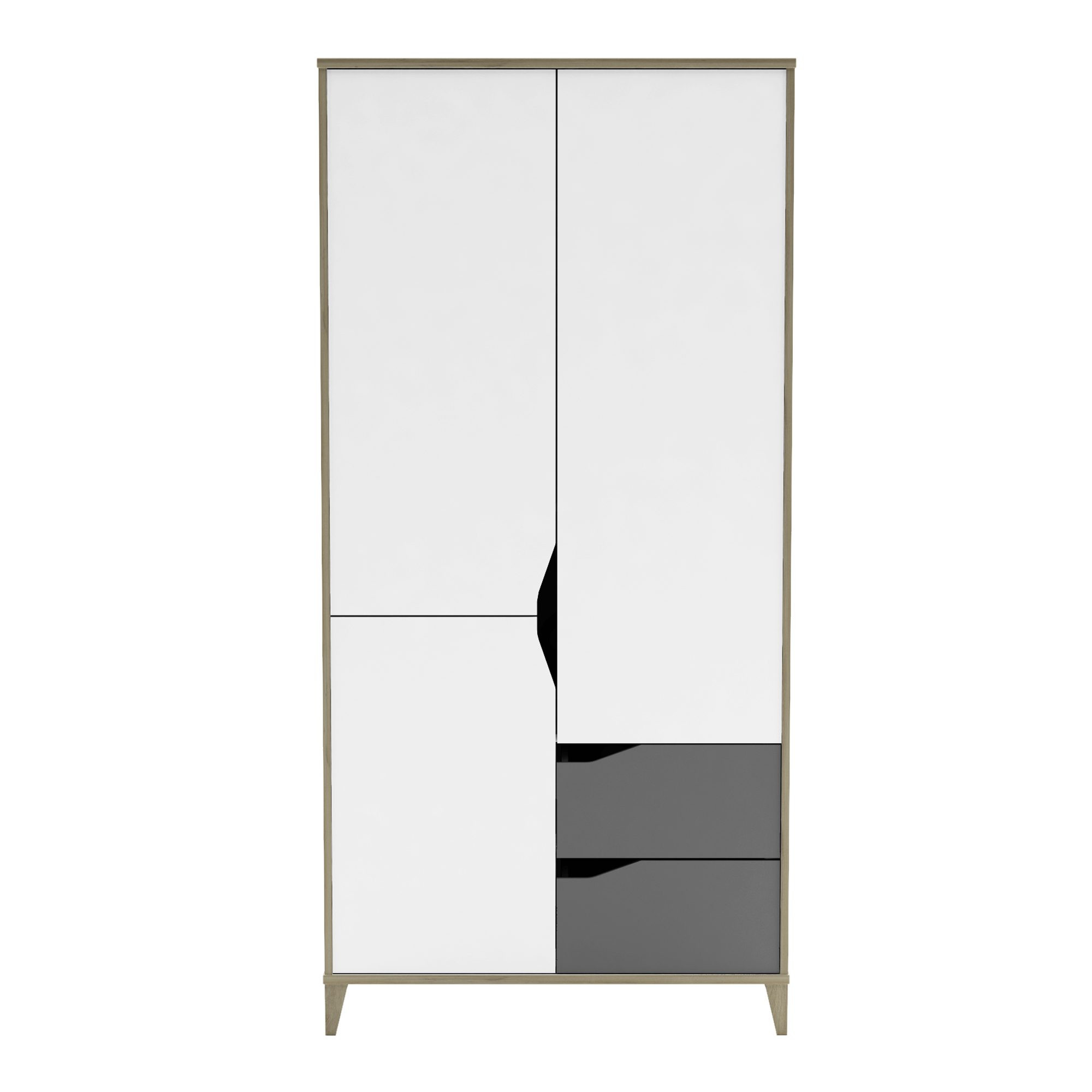 Armoire 2 portes - GENIUS - Blanc et Gris - 88,9 x 50,1 x 184,6 cm - DEMEYERE