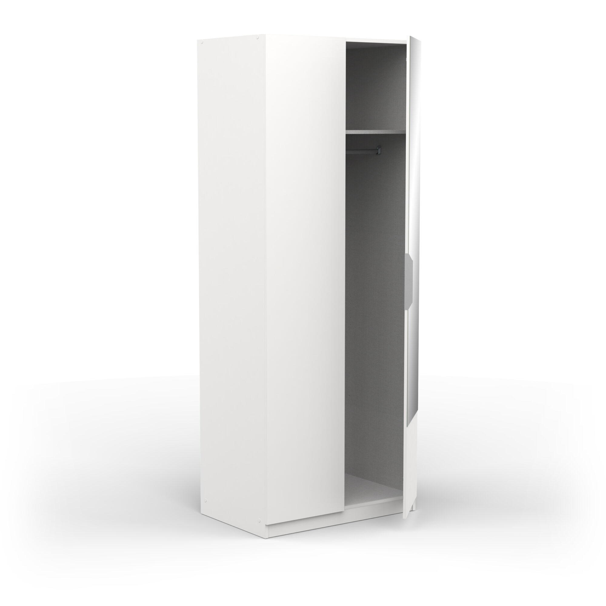 Armoire 2 portes avec miroir - GHOST - Blanc - 79,4 x 51,1 x 203 cm - DEMEYERE