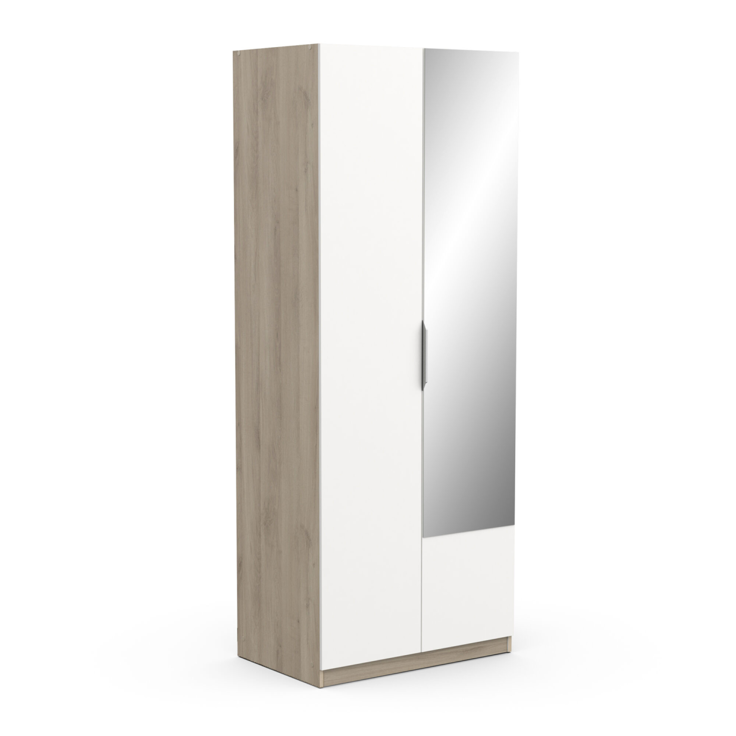 Armoire 2 portes - GHOST - Blanc et Chêne - 79,4 x 51,1 x 203 cm - DEMEYERE