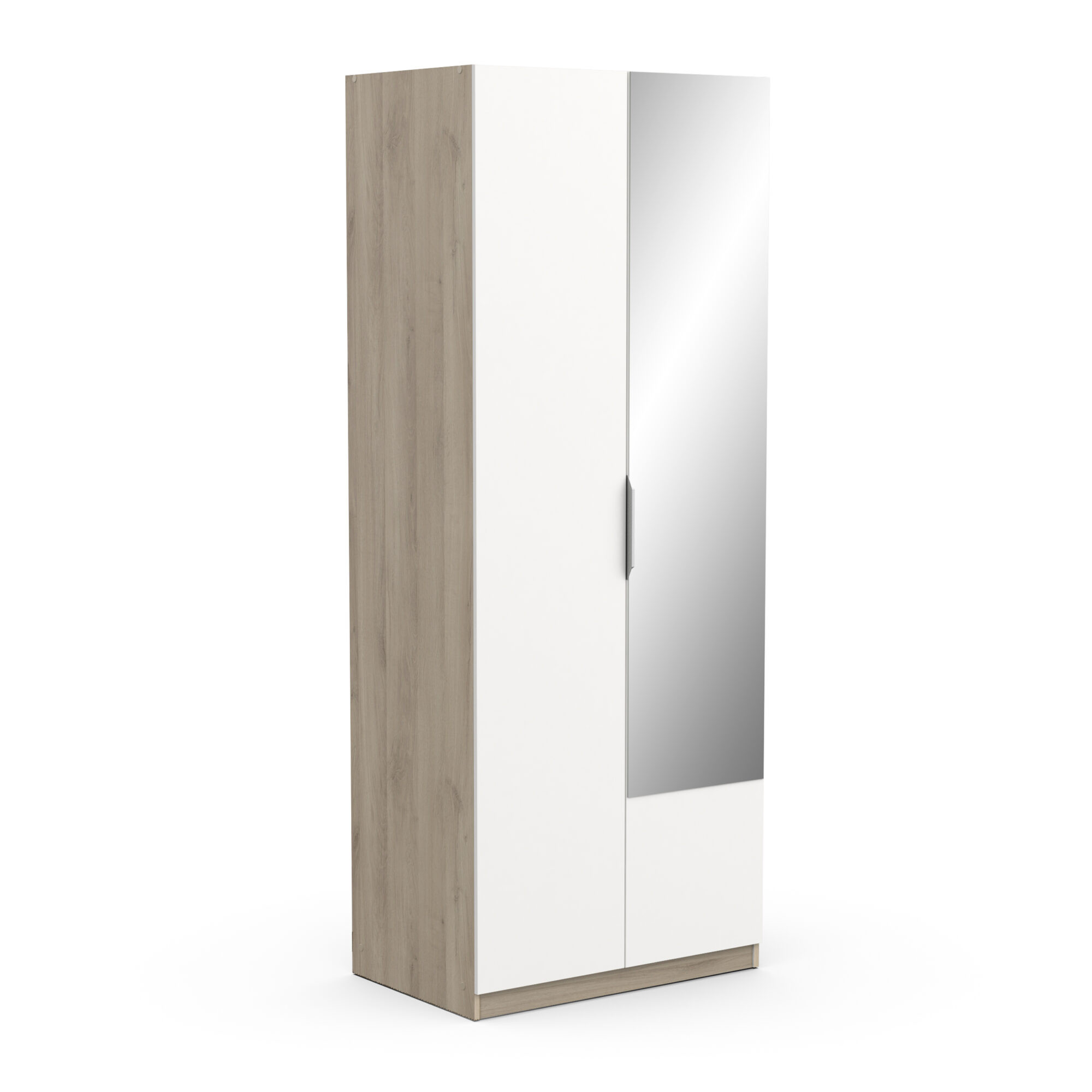 Armoire 2 portes - GHOST - Blanc et Chêne - 79,4 x 51,1 x 203 cm - DEMEYERE