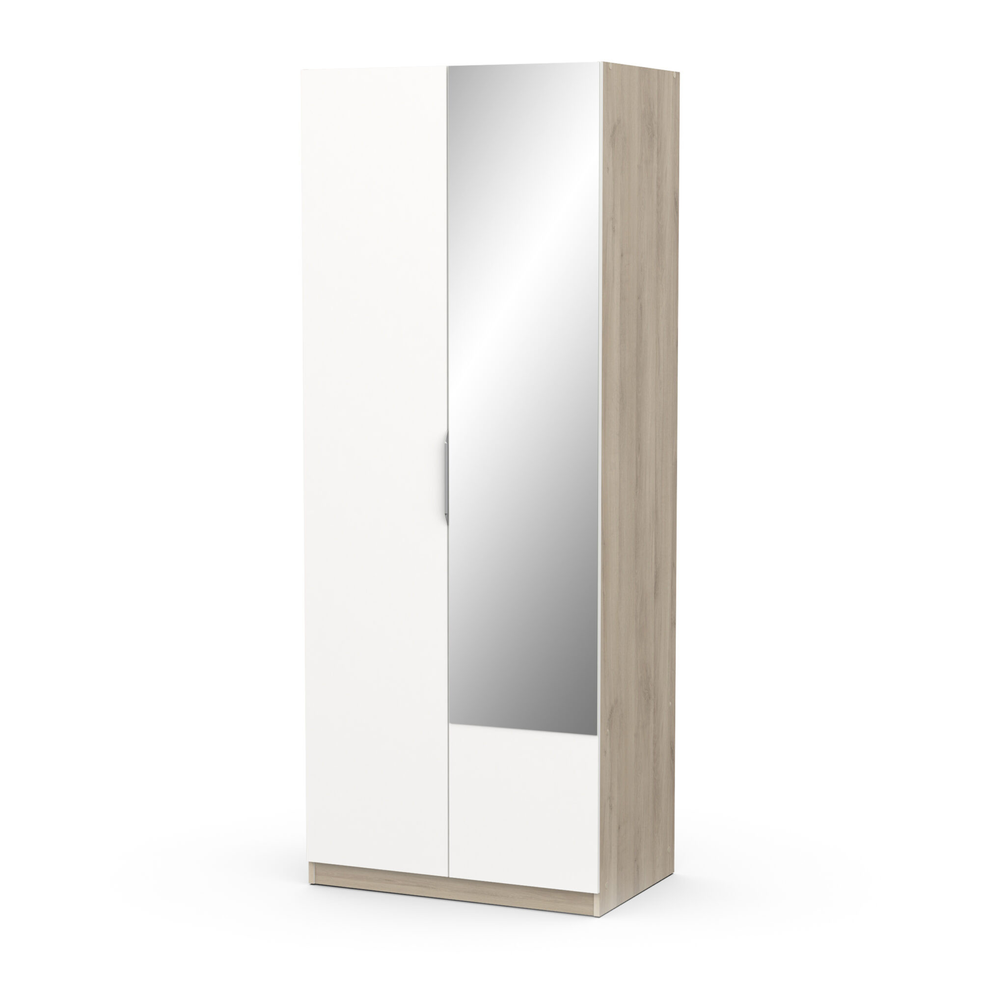 Armoire 2 portes - GHOST - Blanc et Chêne - 79,4 x 51,1 x 203 cm - DEMEYERE