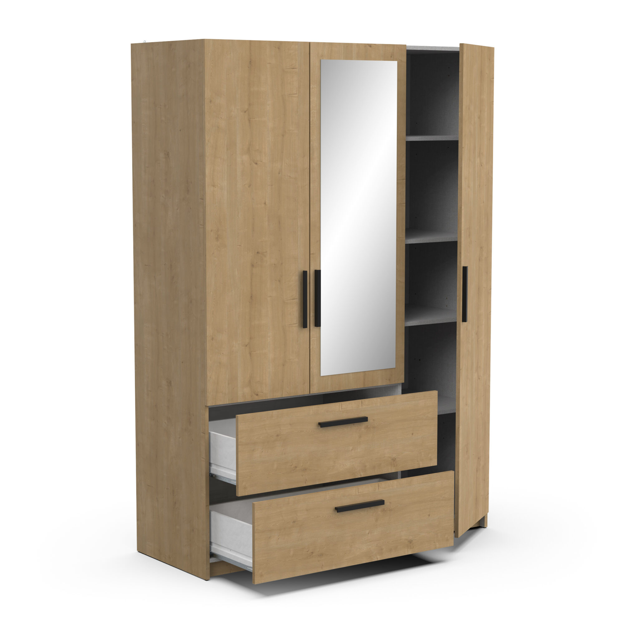 Armoire 3 portes - CRAFT - Chêne - 133,5 x 51,4 x 191,5 cm - DEMEYERE