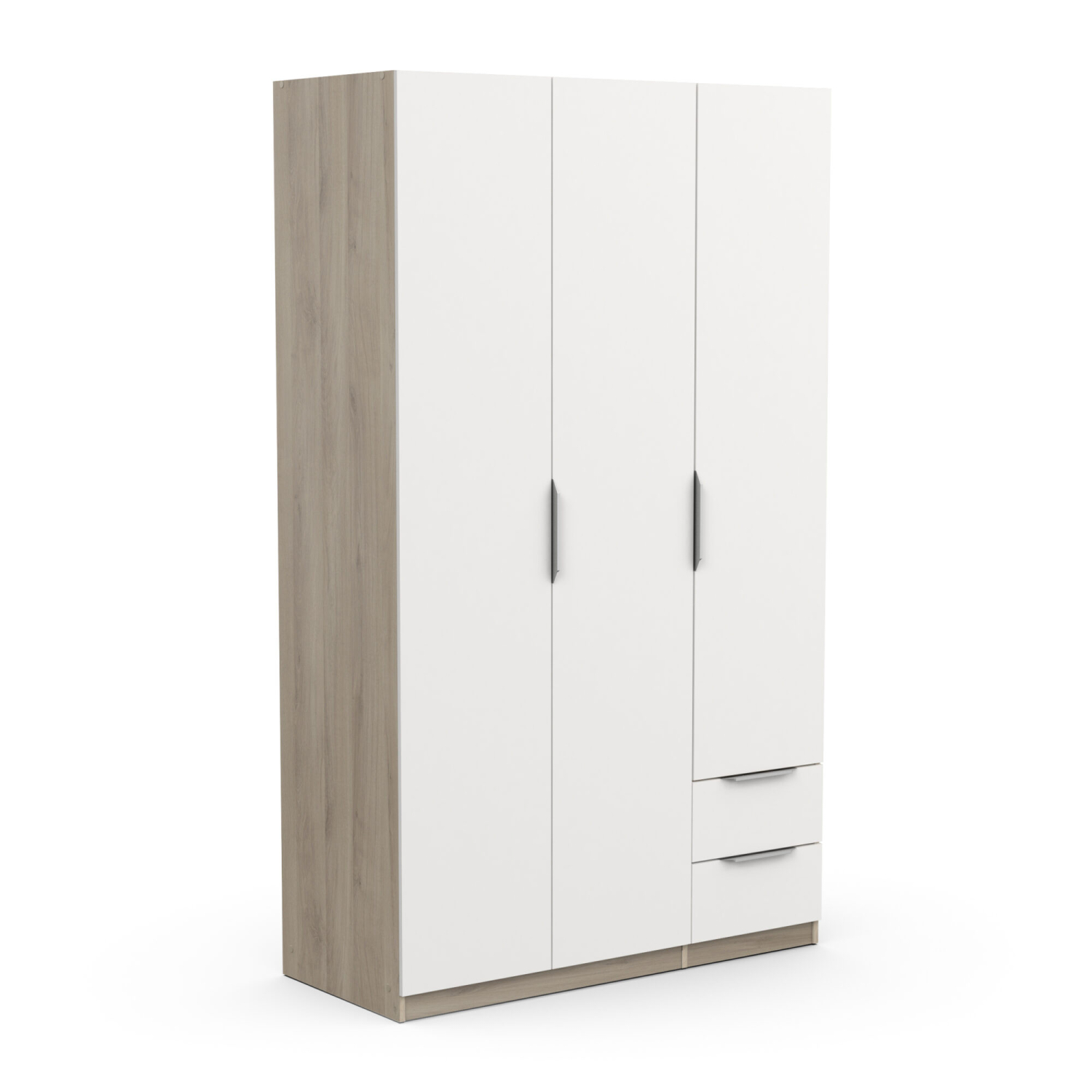 Armoire 3 portes - GHOST - Blanc et Chêne - 119,4 x 51,1 x 203 cm - DEMEYERE
