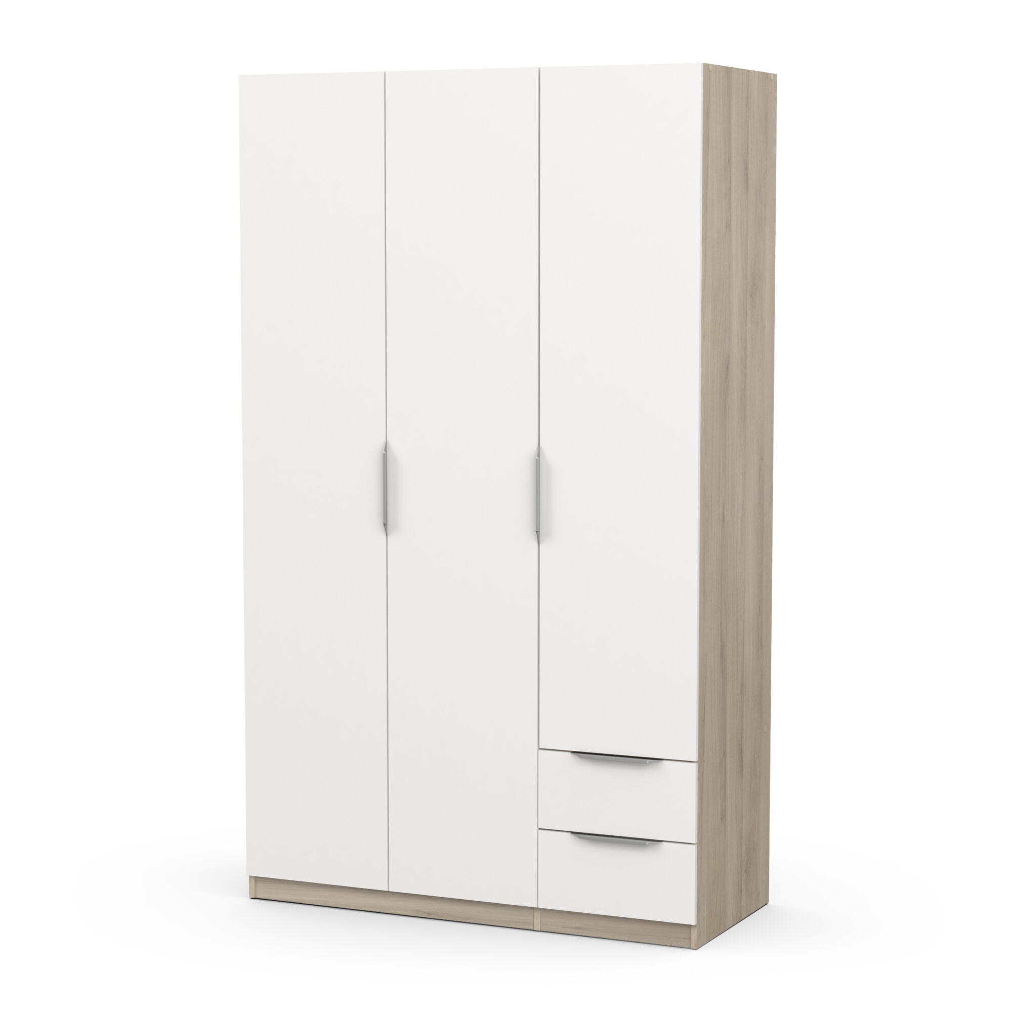Armoire 3 portes - GHOST - Blanc et Chêne - 119,4 x 51,1 x 203 cm - DEMEYERE