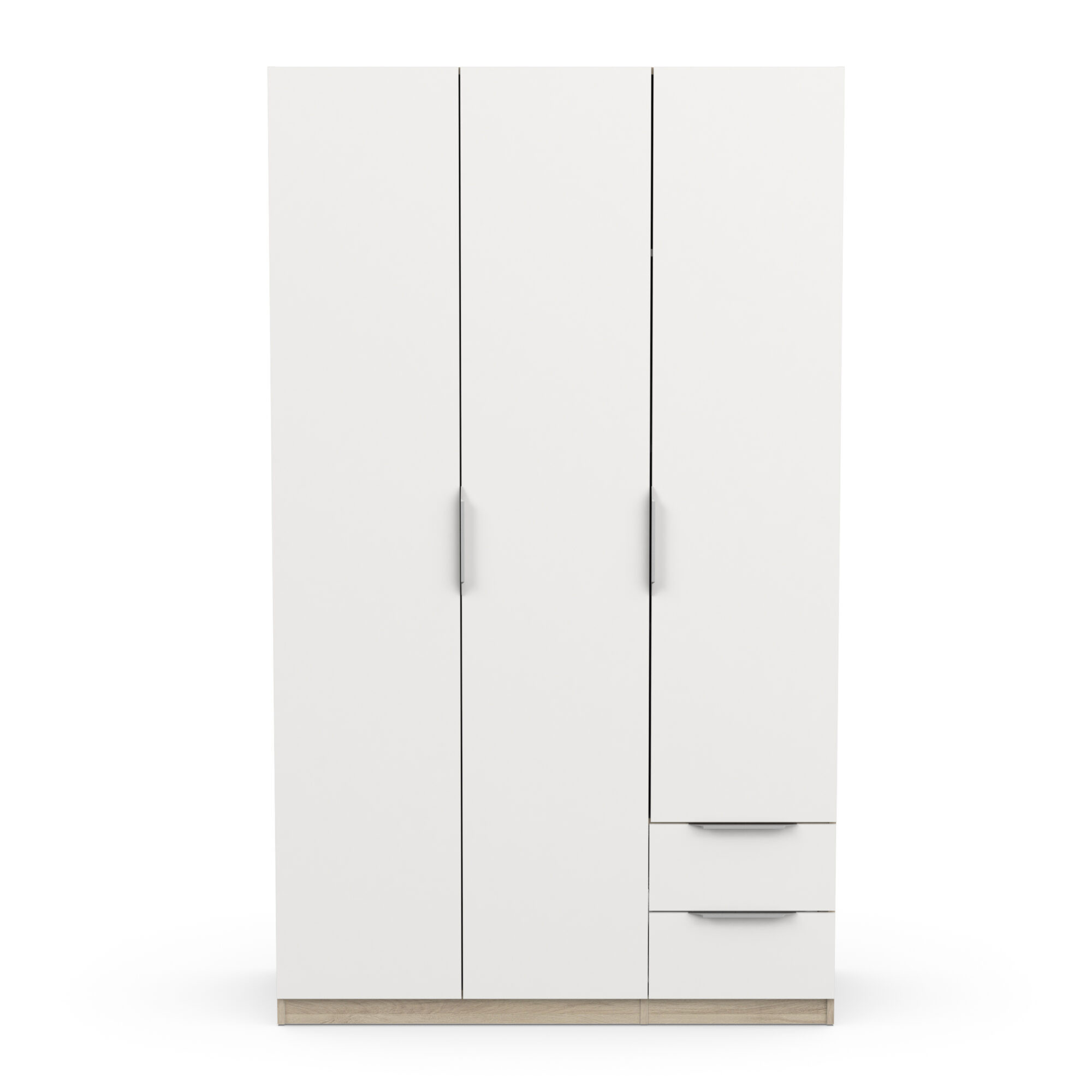 Armoire 3 portes - GHOST - Blanc et Chêne - 119,4 x 51,1 x 203 cm - DEMEYERE