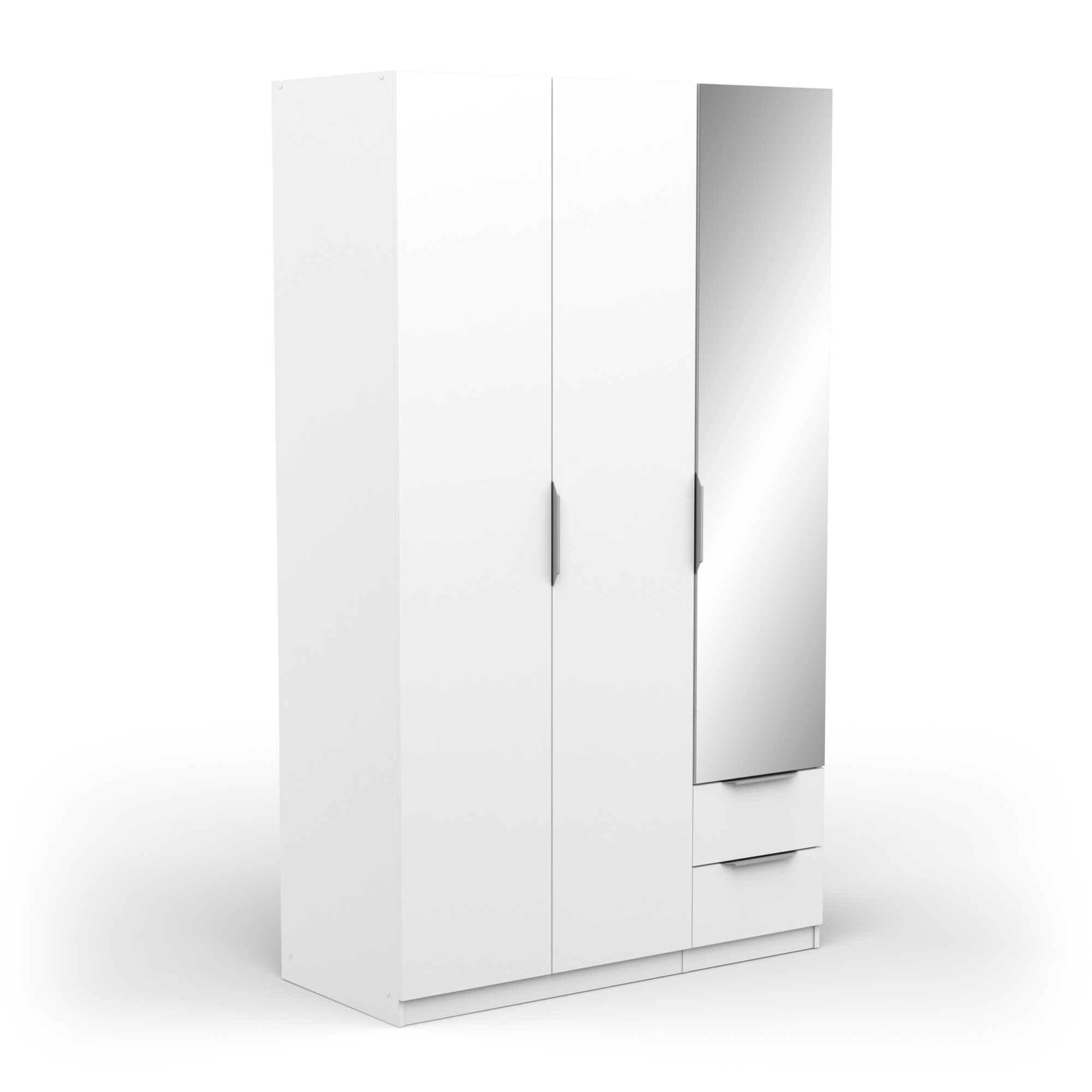 Armoire 3 portes avec miroir - GHOST - Blanc - 119,4 x 51,1 x 203cm - DEMEYERE