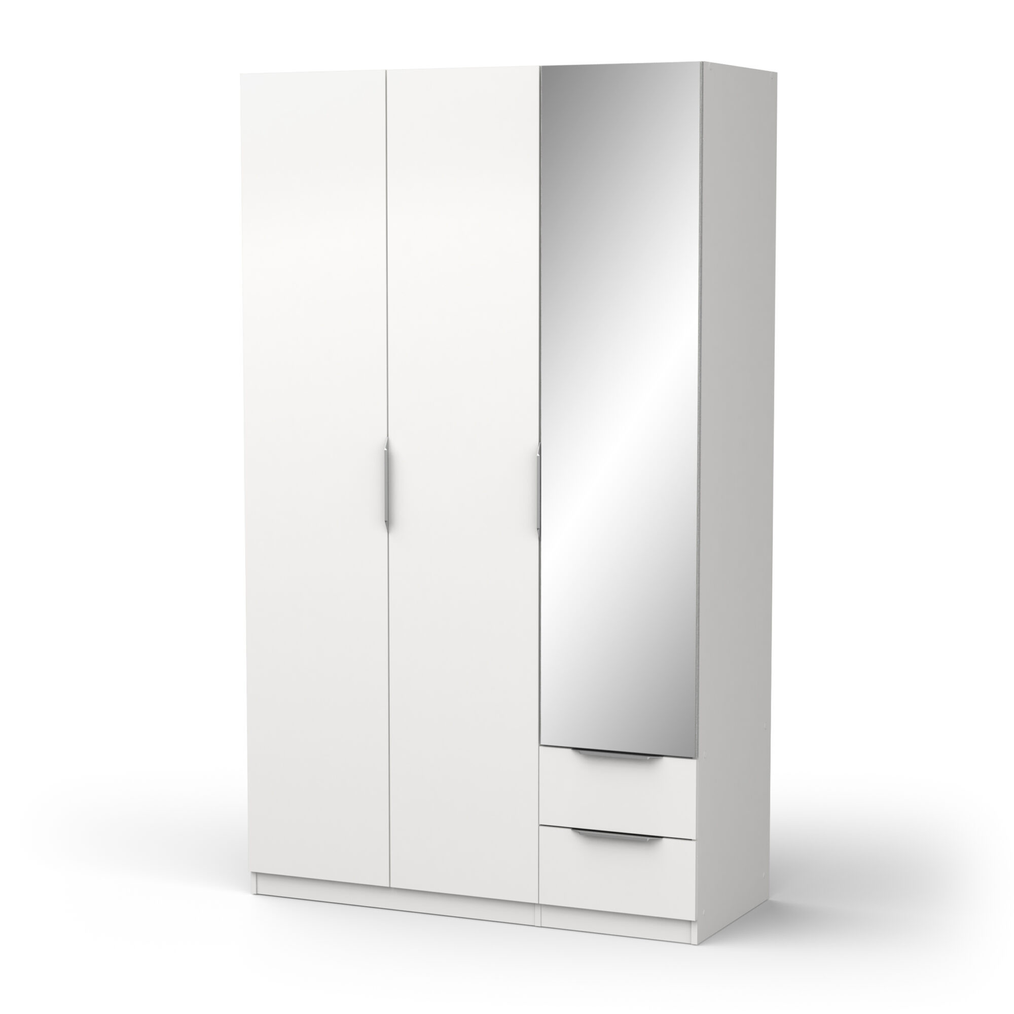 Armoire 3 portes avec miroir - GHOST - Blanc - 119,4 x 51,1 x 203cm - DEMEYERE
