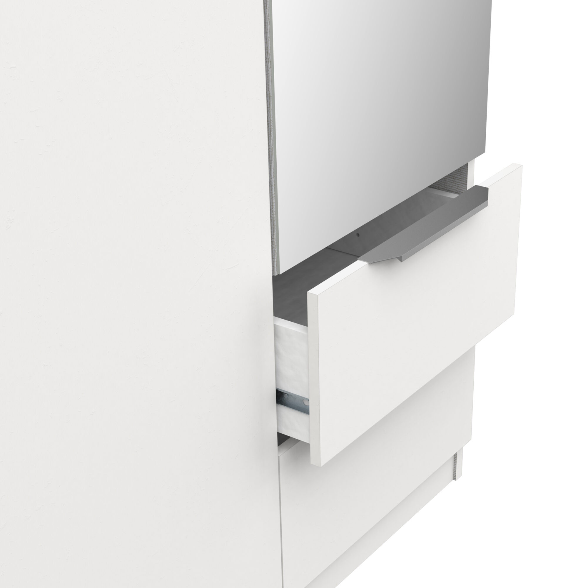 Armoire 3 portes avec miroir - GHOST - Blanc - 119,4 x 51,1 x 203cm - DEMEYERE