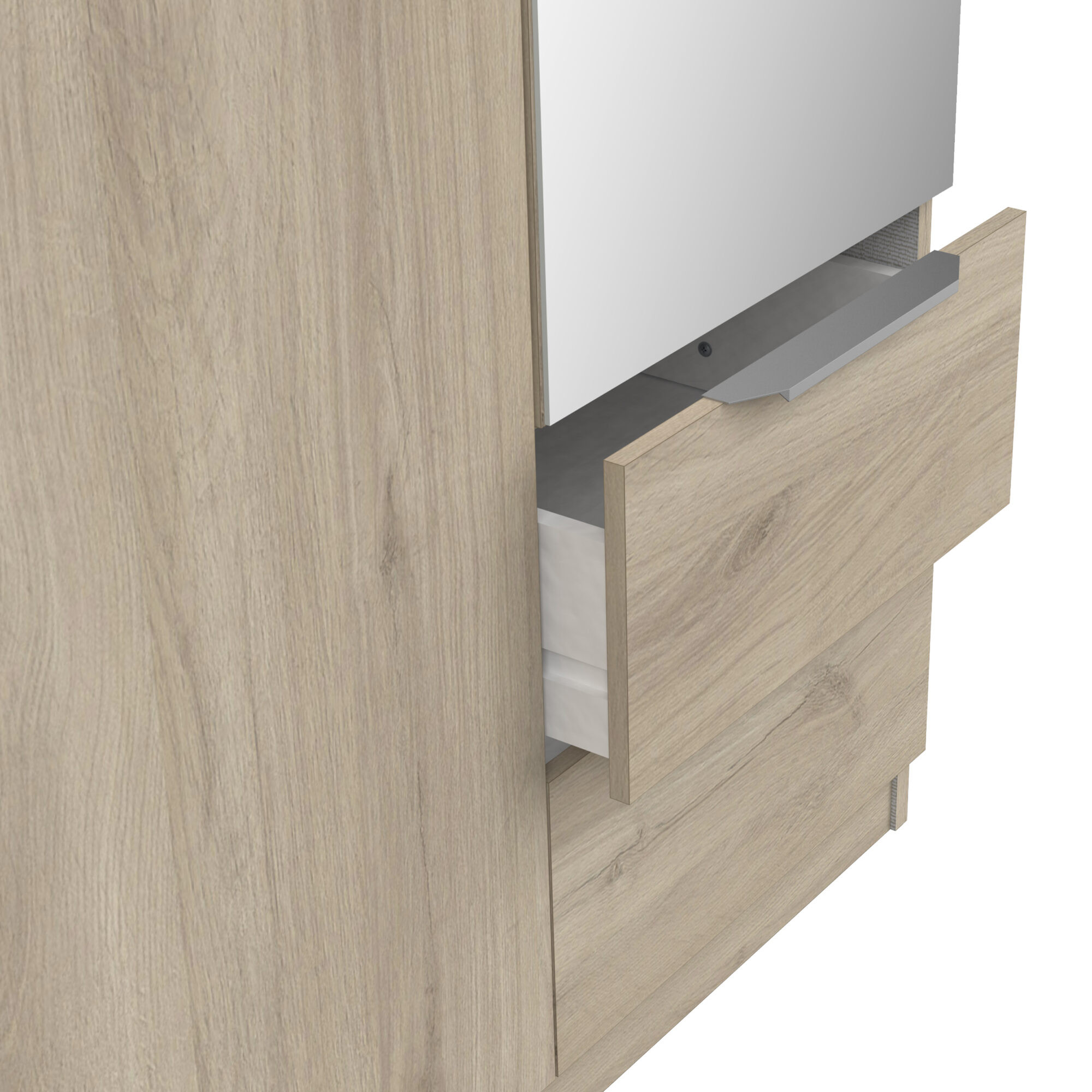 Armoire 3 portes avec miroir - GHOST - Chêne - 119,4 x 51,1 x 203cm - DEMEYERE