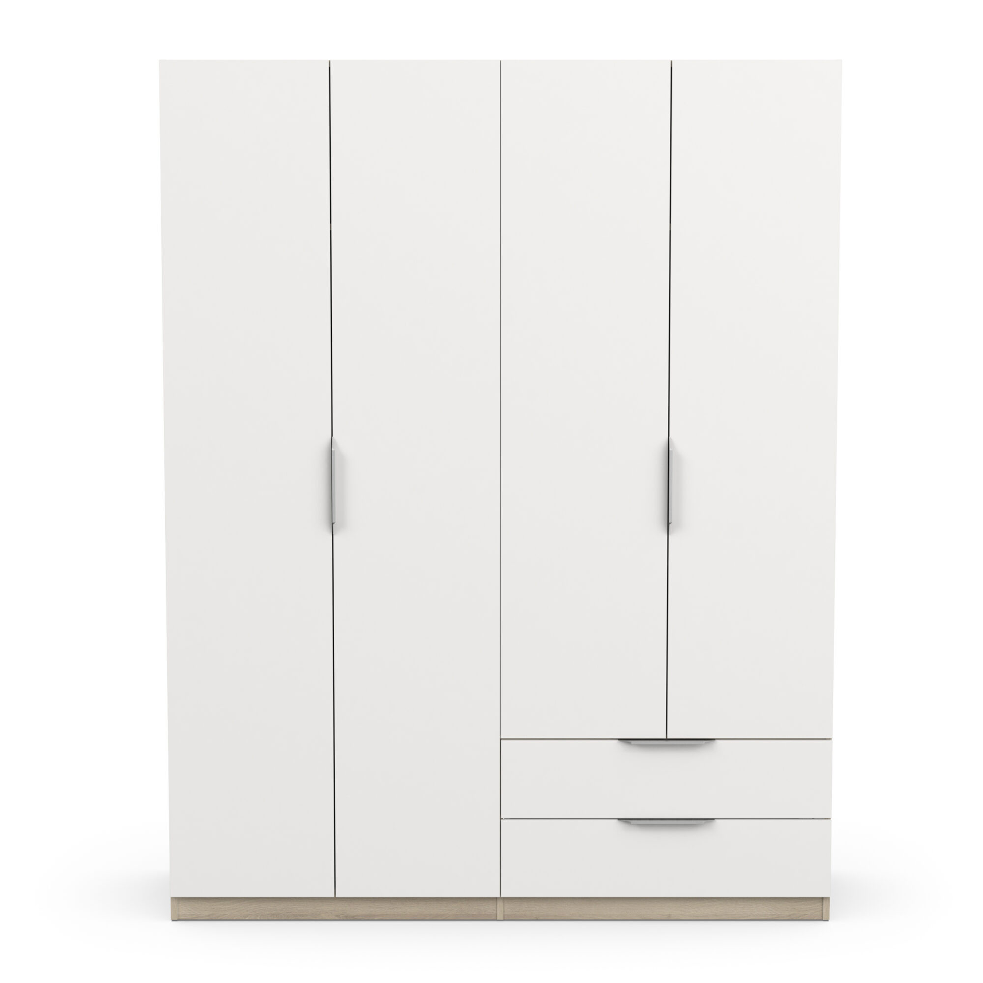 Armoire 4 portes - GHOST - Blanc et Chêne - 157,3 x 51,1 x 203 cm - DEMEYERE