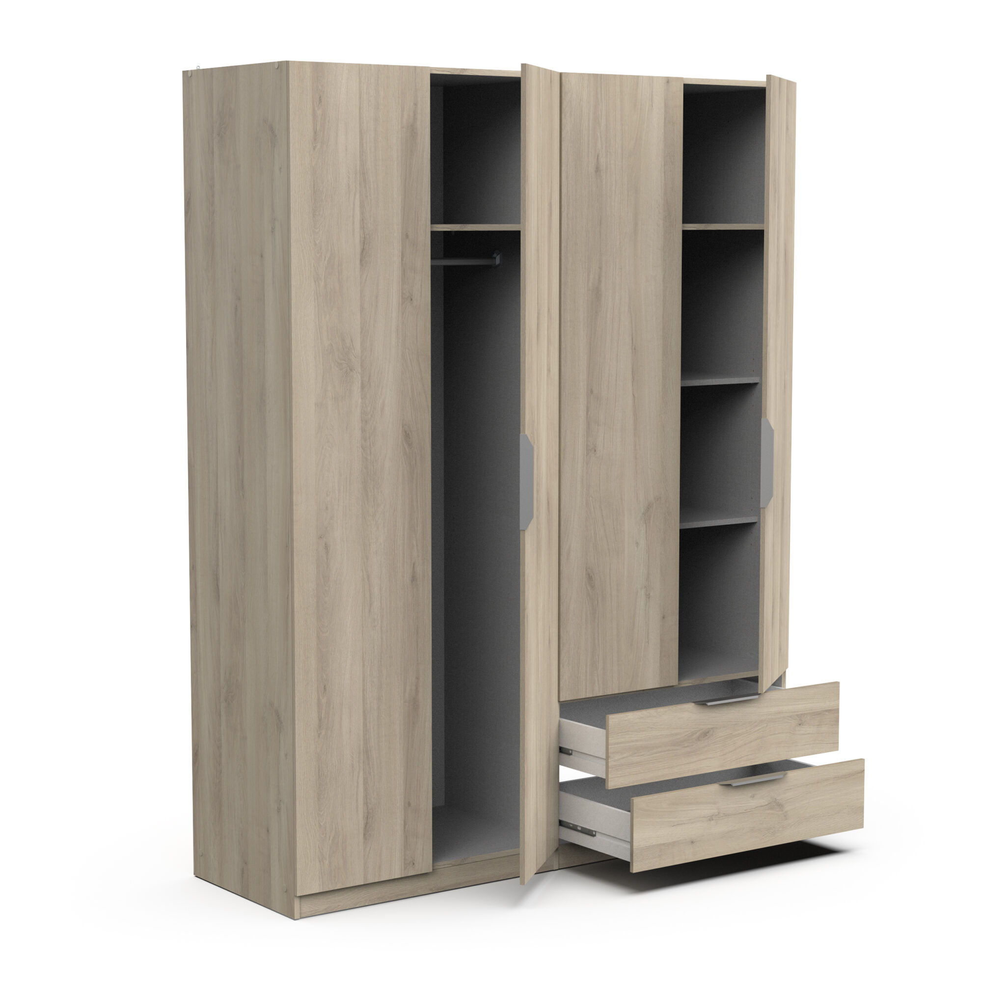 Armoire 4 portes - GHOST - Chêne - 157,3 x 51,1 x 203 cm - DEMEYERE