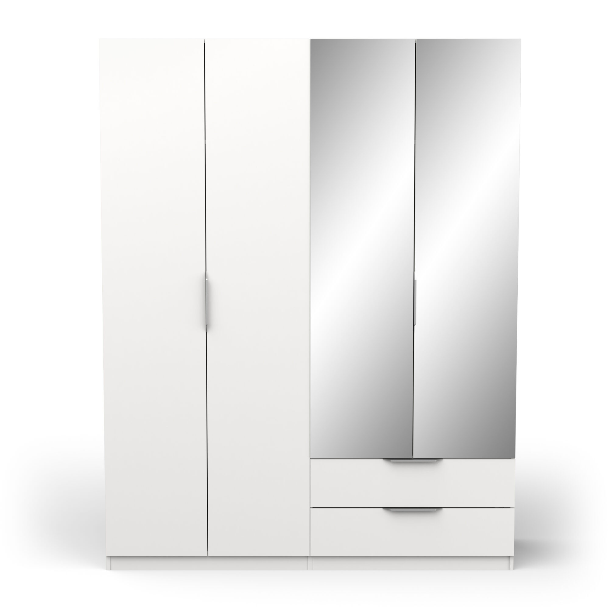 Armoire 4 portes avec miroir - GHOST - Blanc - 157,3 x 51,1 x 203 cm - DEMEYERE