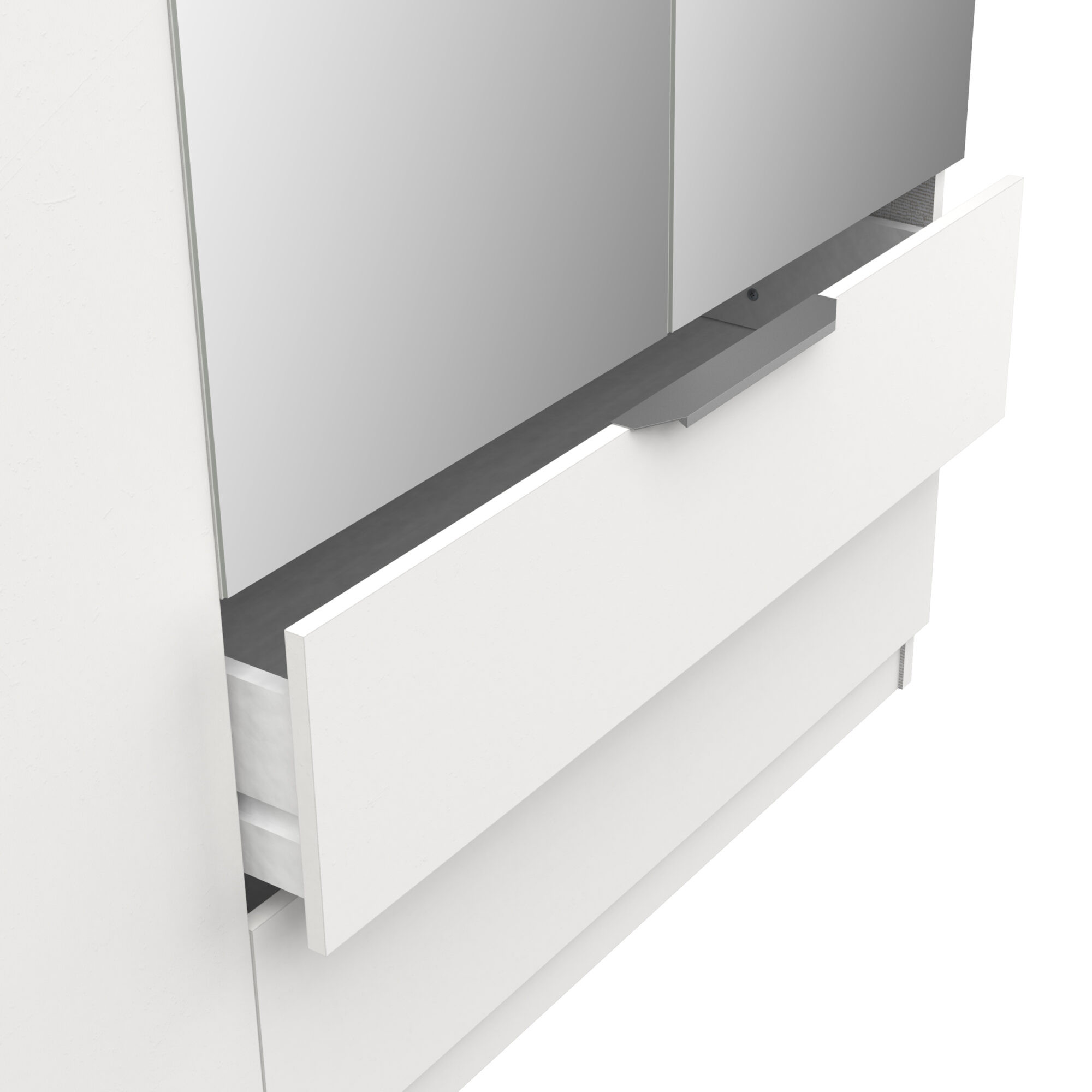 Armoire 4 portes avec miroir - GHOST - Blanc - 157,3 x 51,1 x 203 cm - DEMEYERE