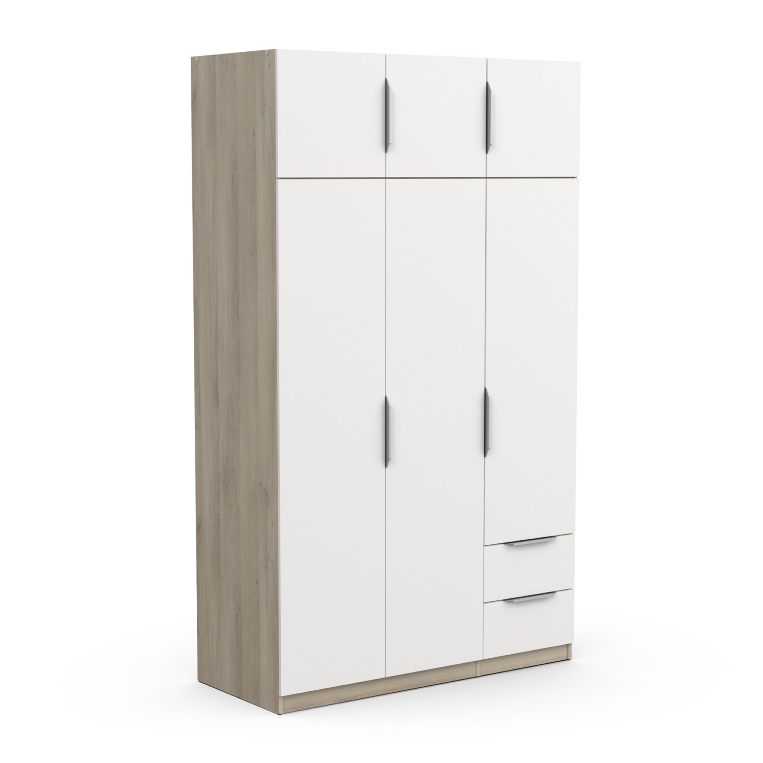 Armoire 6 portes - GHOST - Blanc et Chêne - 119,4 x 51,1 x 203 cm - DEMEYERE