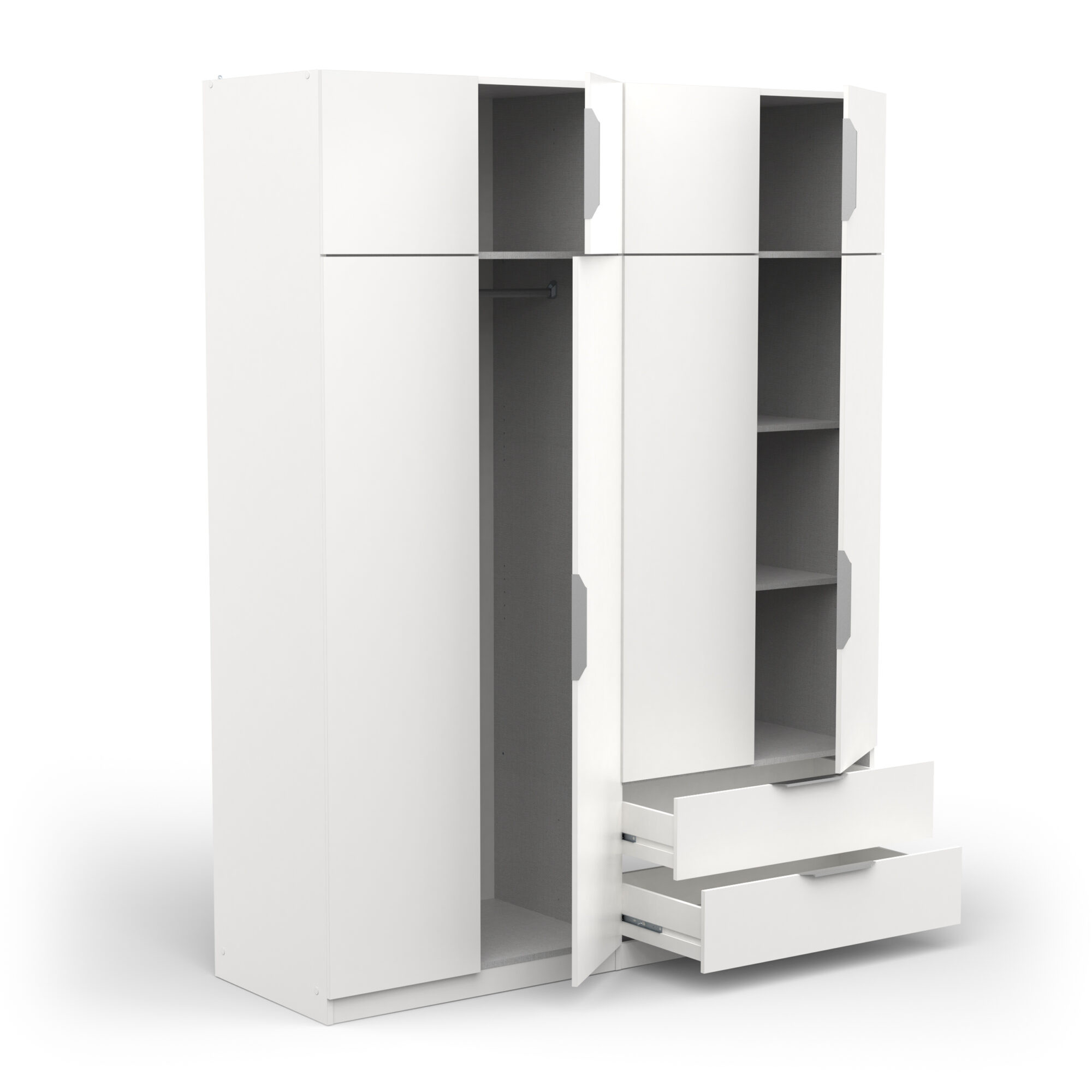 Armoire 8 portes - GHOST - Blanc - 157,3 x 51,1 x 203 cm - DEMEYERE