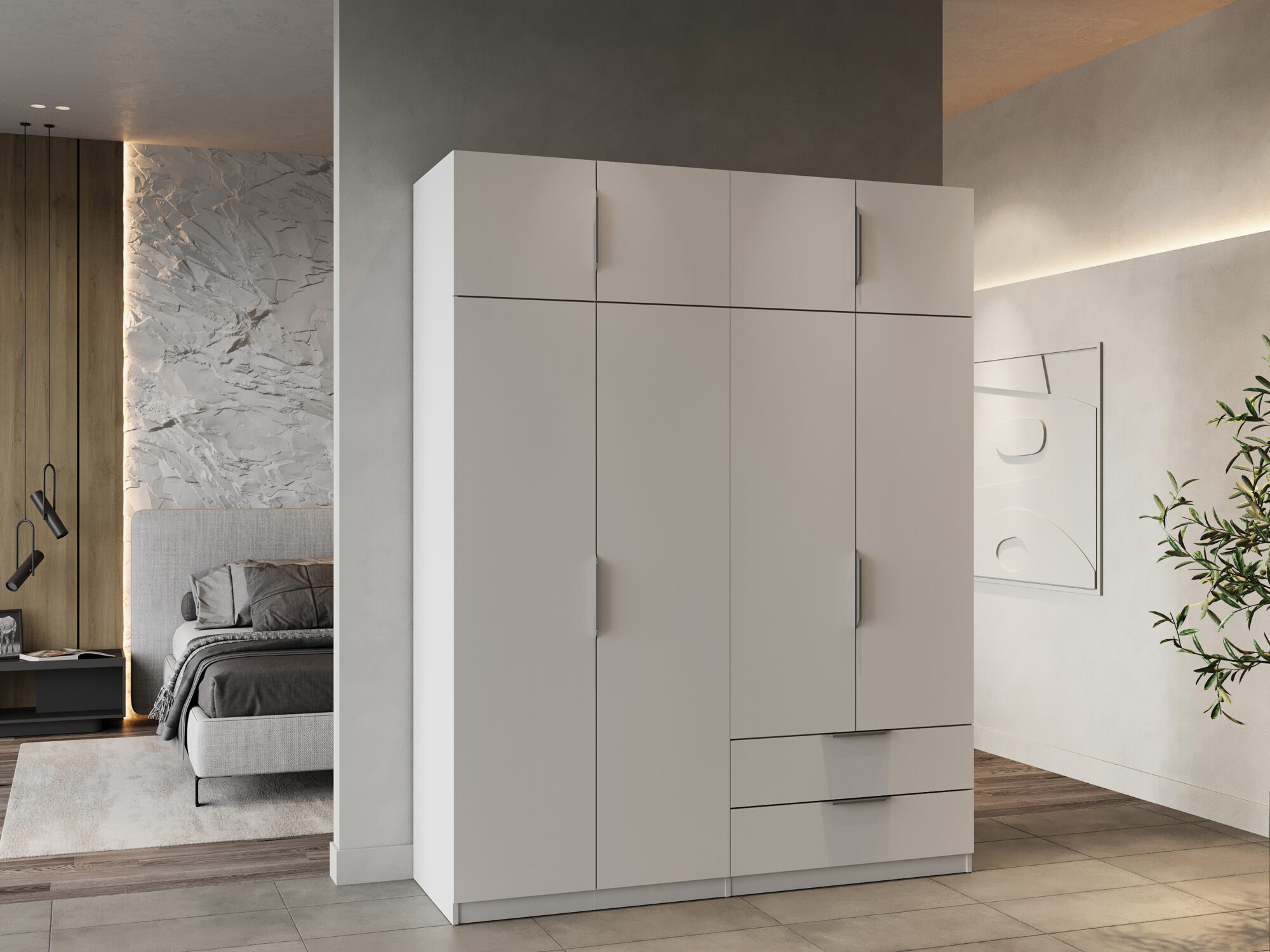 Armoire 8 portes - GHOST - Blanc - 157,3 x 51,1 x 203 cm - DEMEYERE