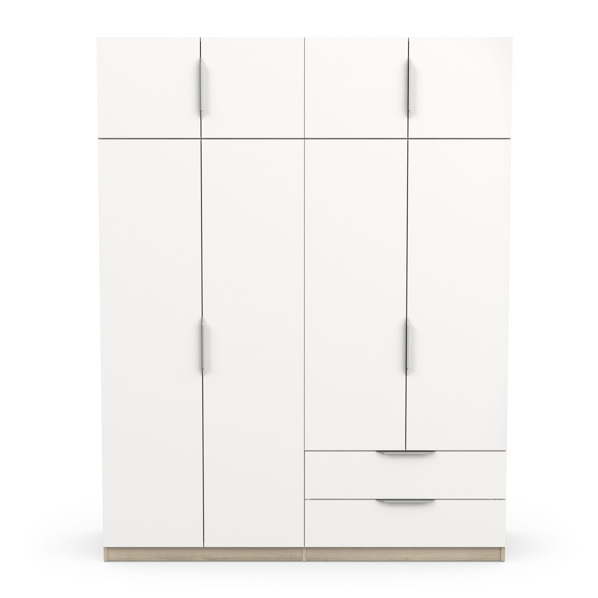 Armoire 8 portes - GHOST - Blanc et Chêne - 157,3 x 51,1 x 203 cm - DEMEYERE
