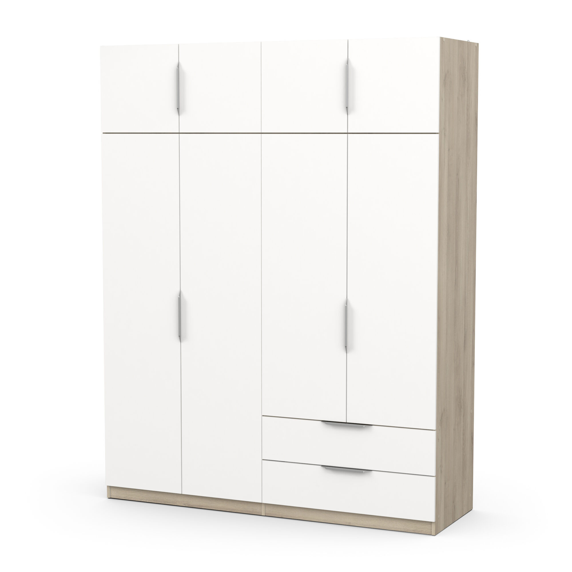 Armoire 8 portes - GHOST - Blanc et Chêne - 157,3 x 51,1 x 203 cm - DEMEYERE