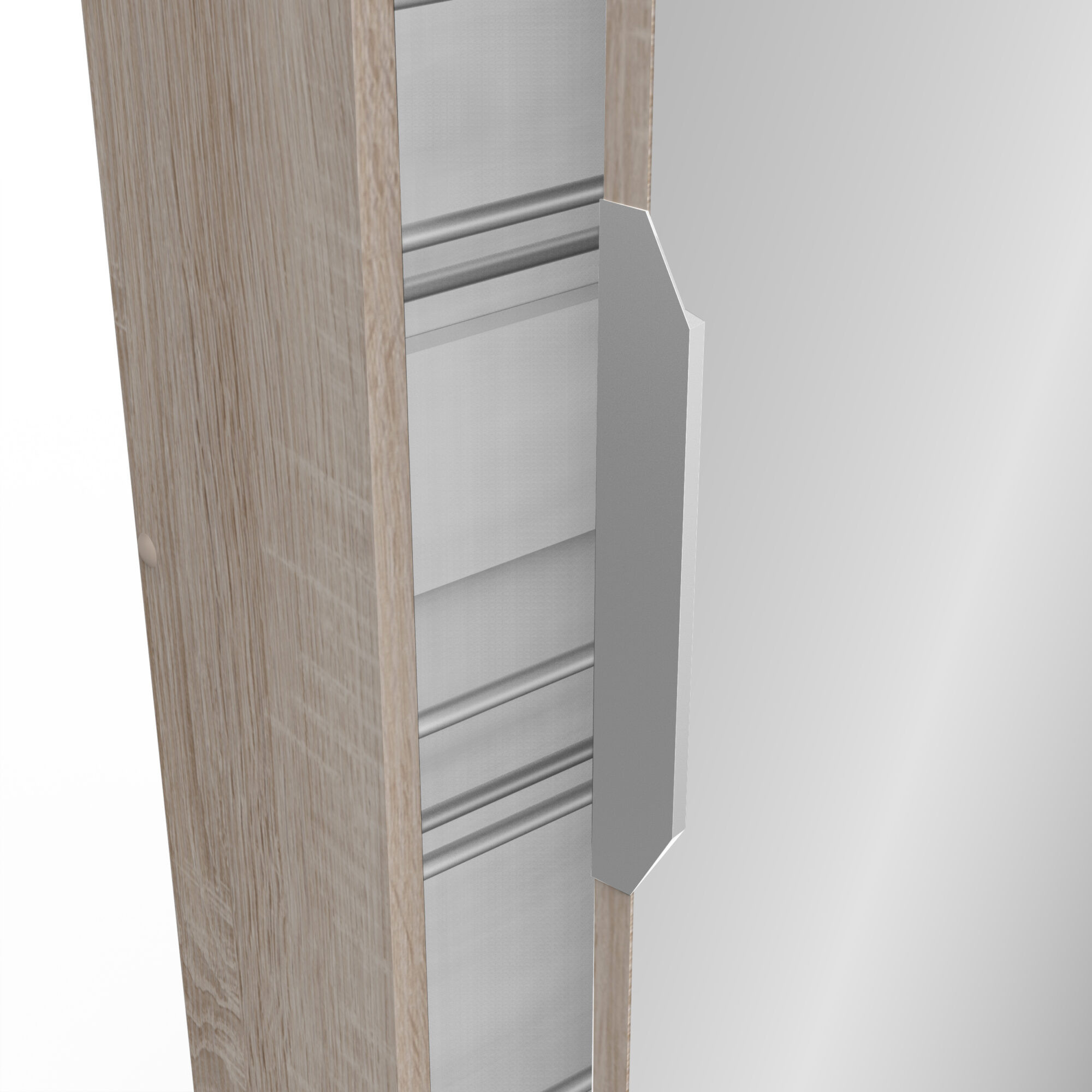 Armoire à chaussures avec miroir - ZAPATERO - Chêne - 12 rangements - DEMEYERE