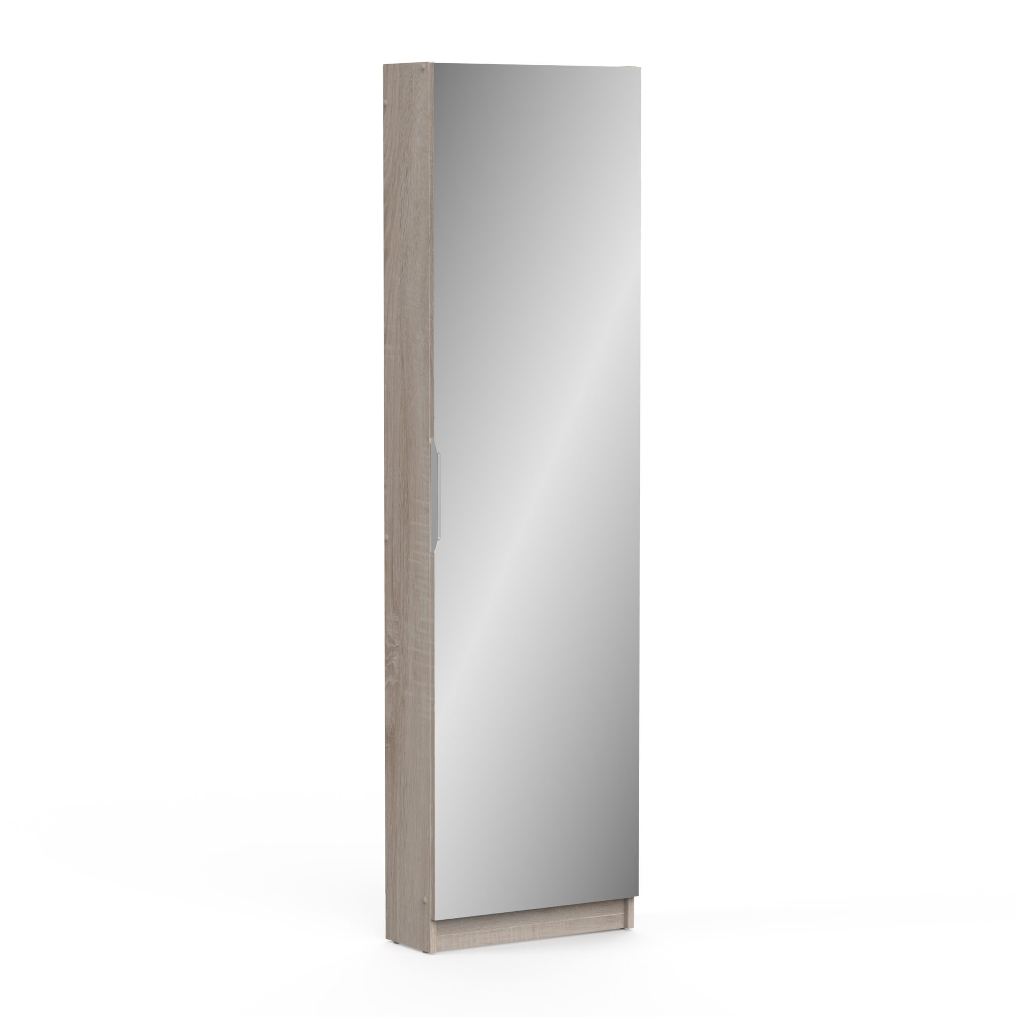 Armoire à chaussures avec miroir - ZAPATERO - Chêne - 12 rangements - DEMEYERE