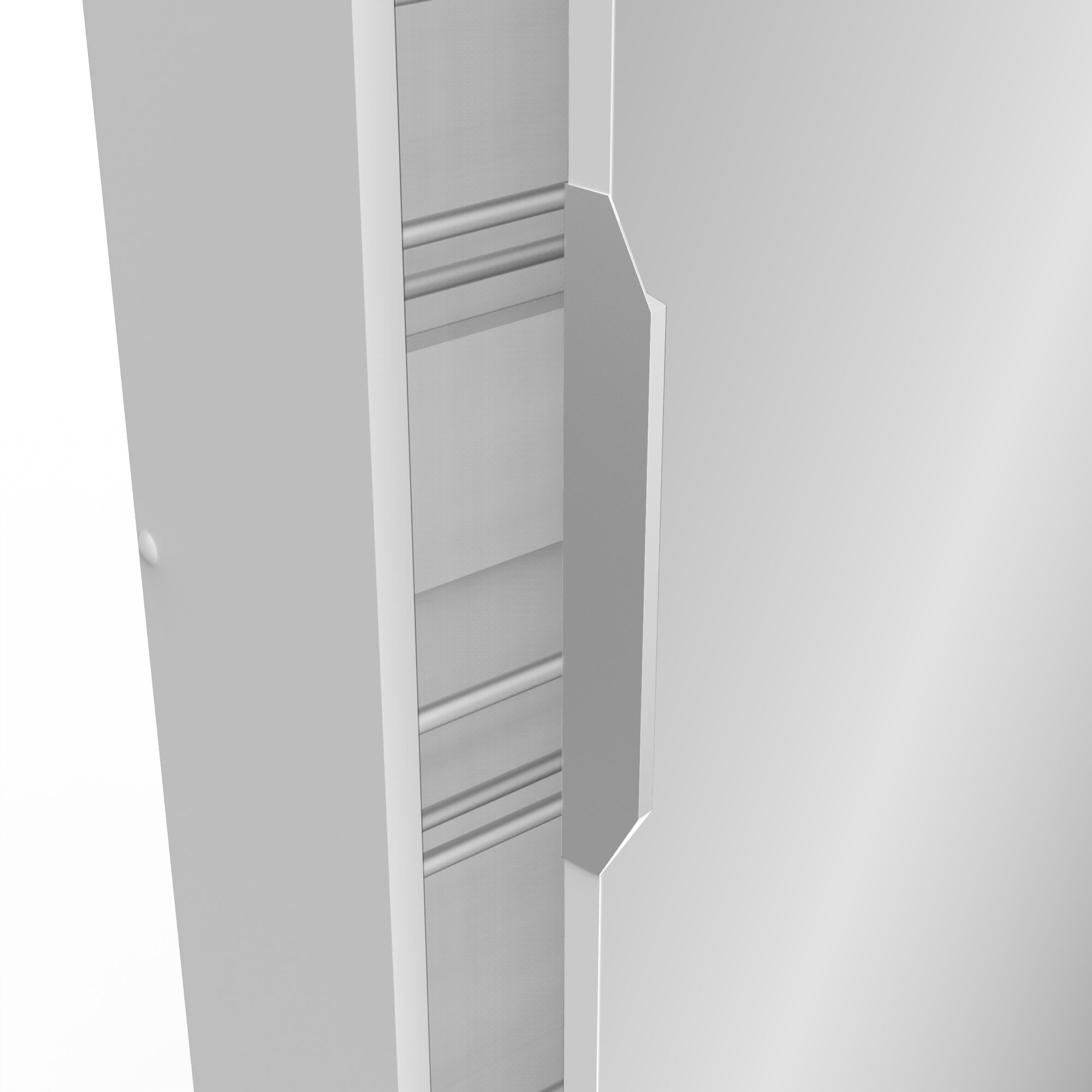 Armoire à chaussures avec miroir - ZAPATERO - Blanc - 12 rangements - DEMEYERE