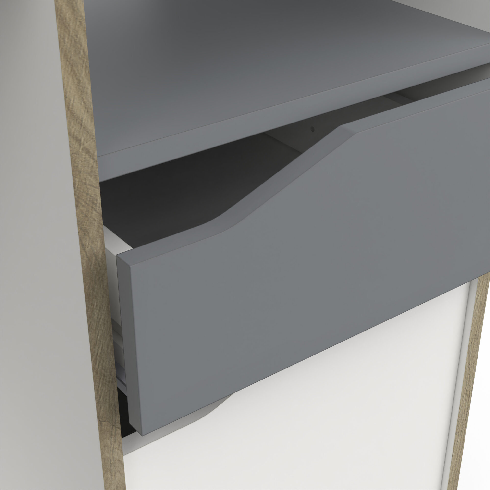 Bureau 1 porte - GENIUS - Blanc et Gris - 106,6 x 50 x 76,4 cm - DEMEYERE