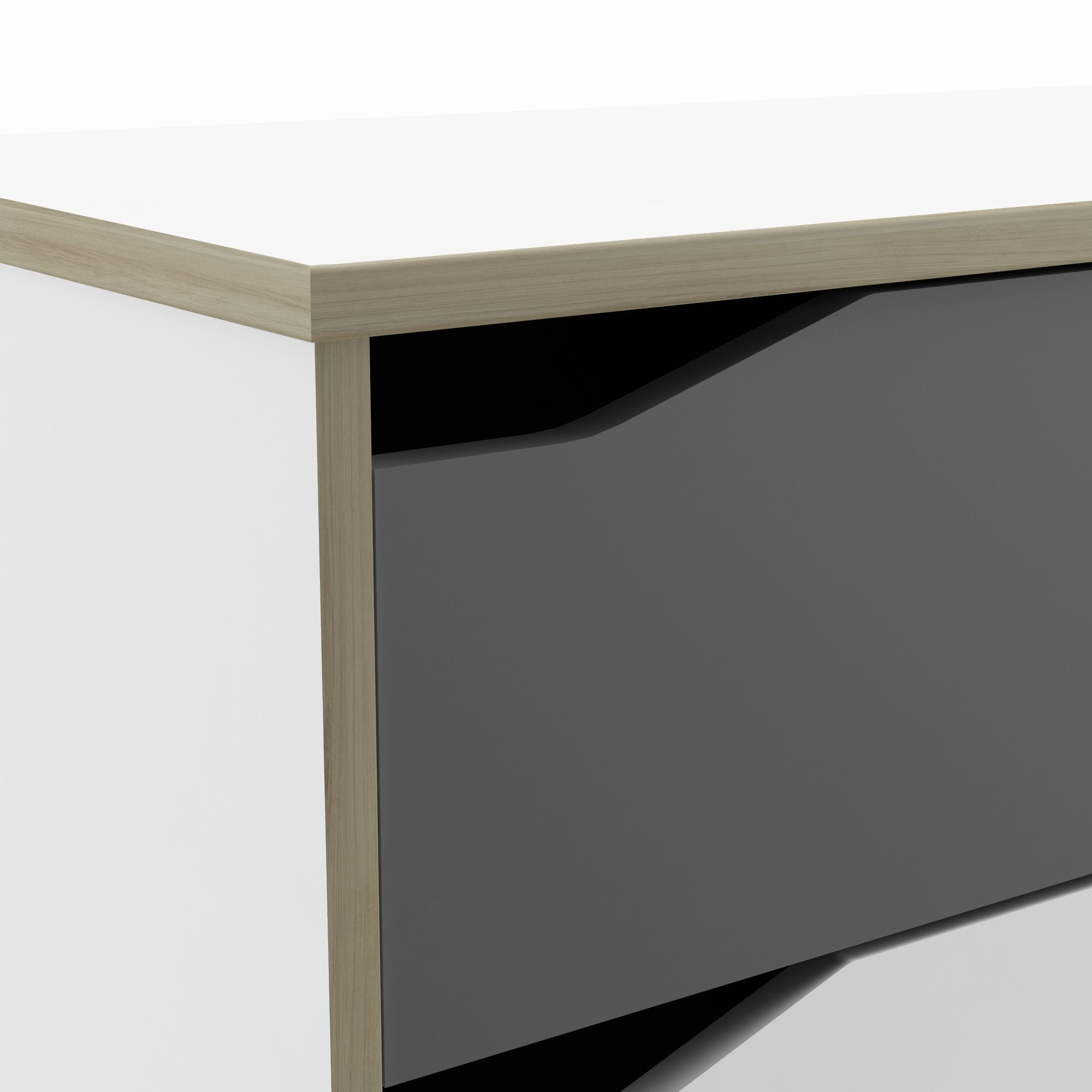 Commode 2 + 1 tiroirs - GENIUS - Blanc et Gris - 78,3 x 42,6 x 75,9 cm - DEMEYERE