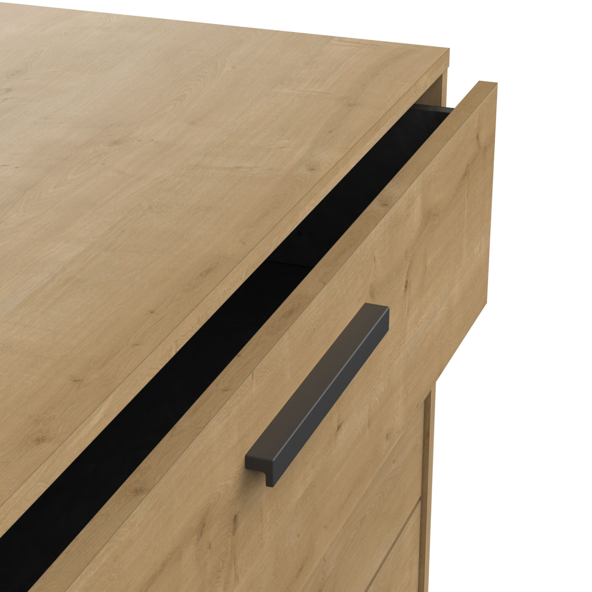 Commode 3 tiroirs - CRAFT - Chêne et Noir - 90,7 x 39,6 x 74,6 cm - DEMEYERE