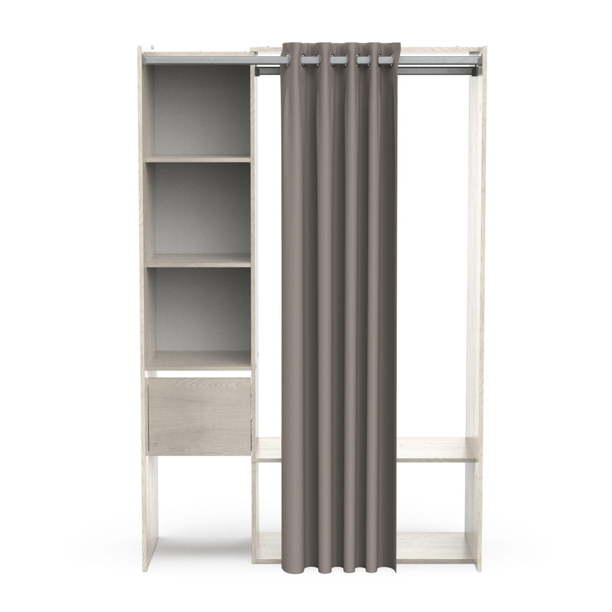 Dressing complet avec rideau - FLOWER - Chêne - 119,1 x 49,9 x 183 cm - DEMEYERE