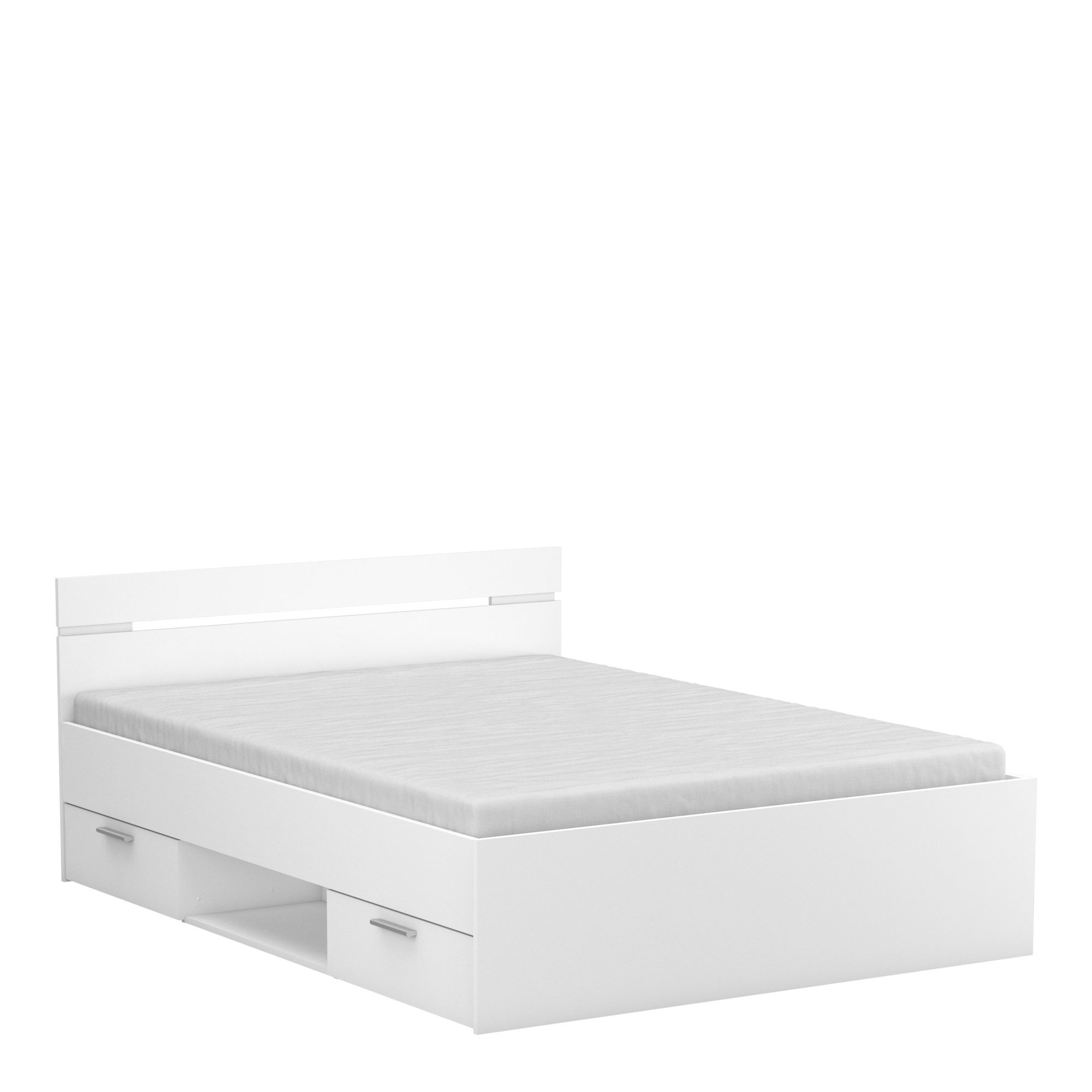 Lit adulte 2 tiroirs - MICHIGAN - Blanc - 140 x 190 cm - DEMEYERE