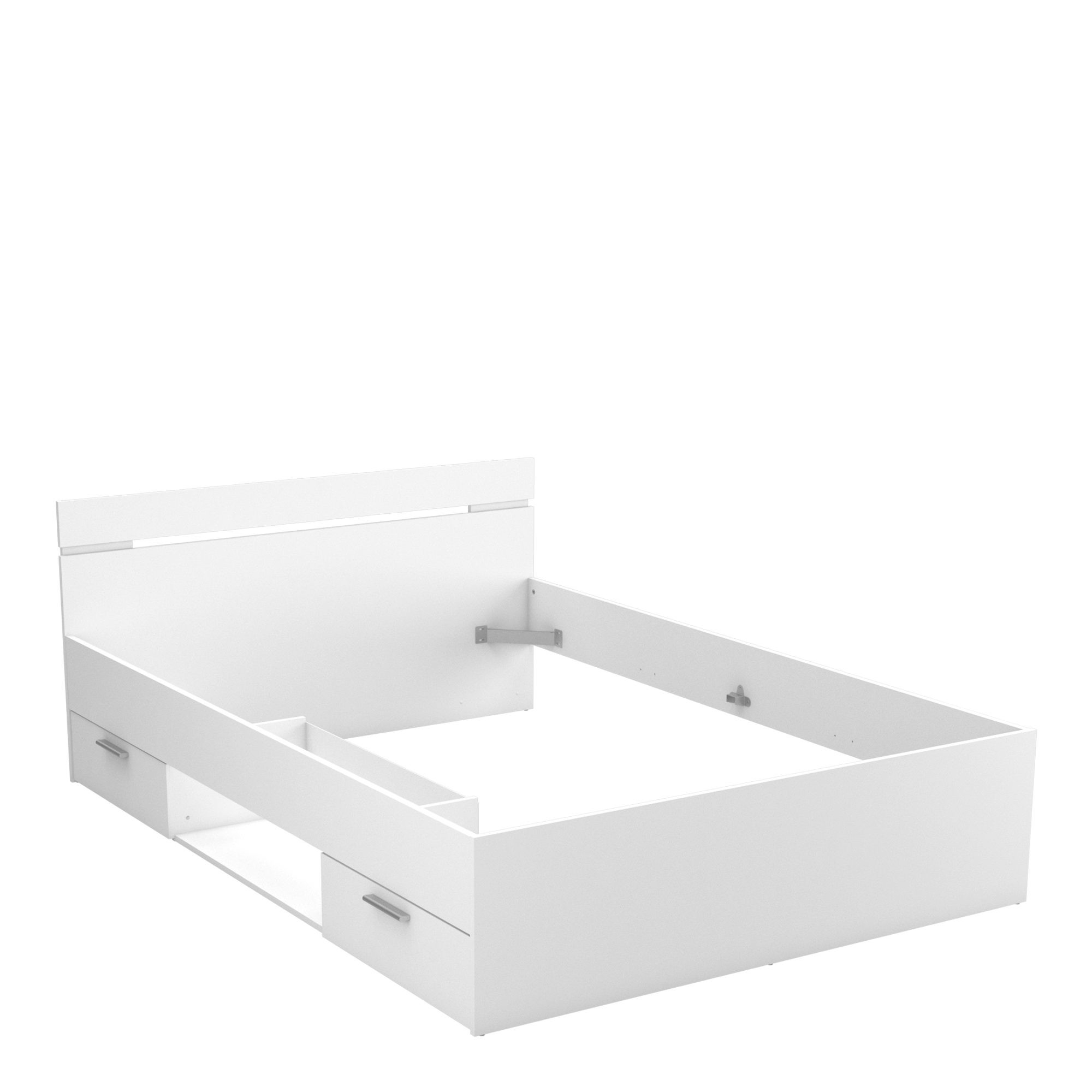 Lit adulte 2 tiroirs - MICHIGAN - Blanc - 140 x 200 cm - DEMEYERE
