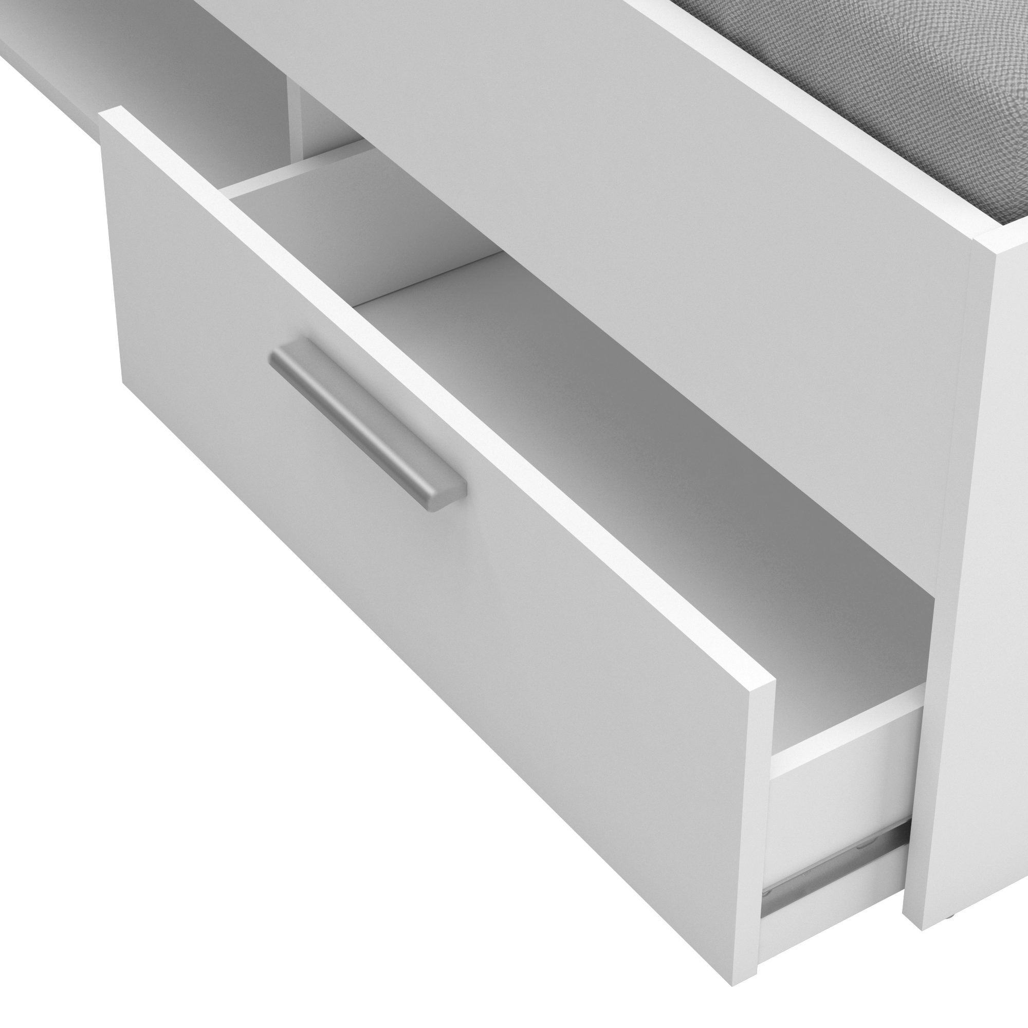 Lit adulte 2 tiroirs - MICHIGAN - Blanc - 140 x 200 cm - DEMEYERE