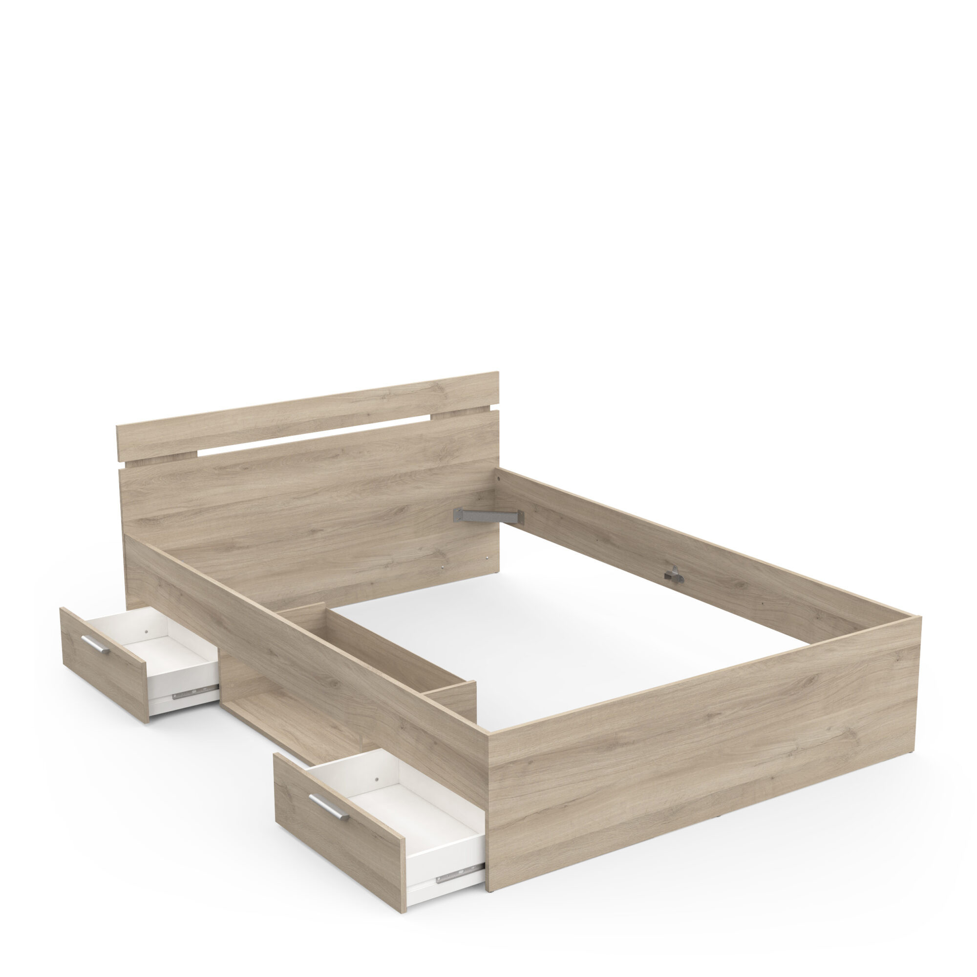 Lit adulte 2 tiroirs - MICHIGAN - Chêne - 140 x 200 cm - DEMEYERE