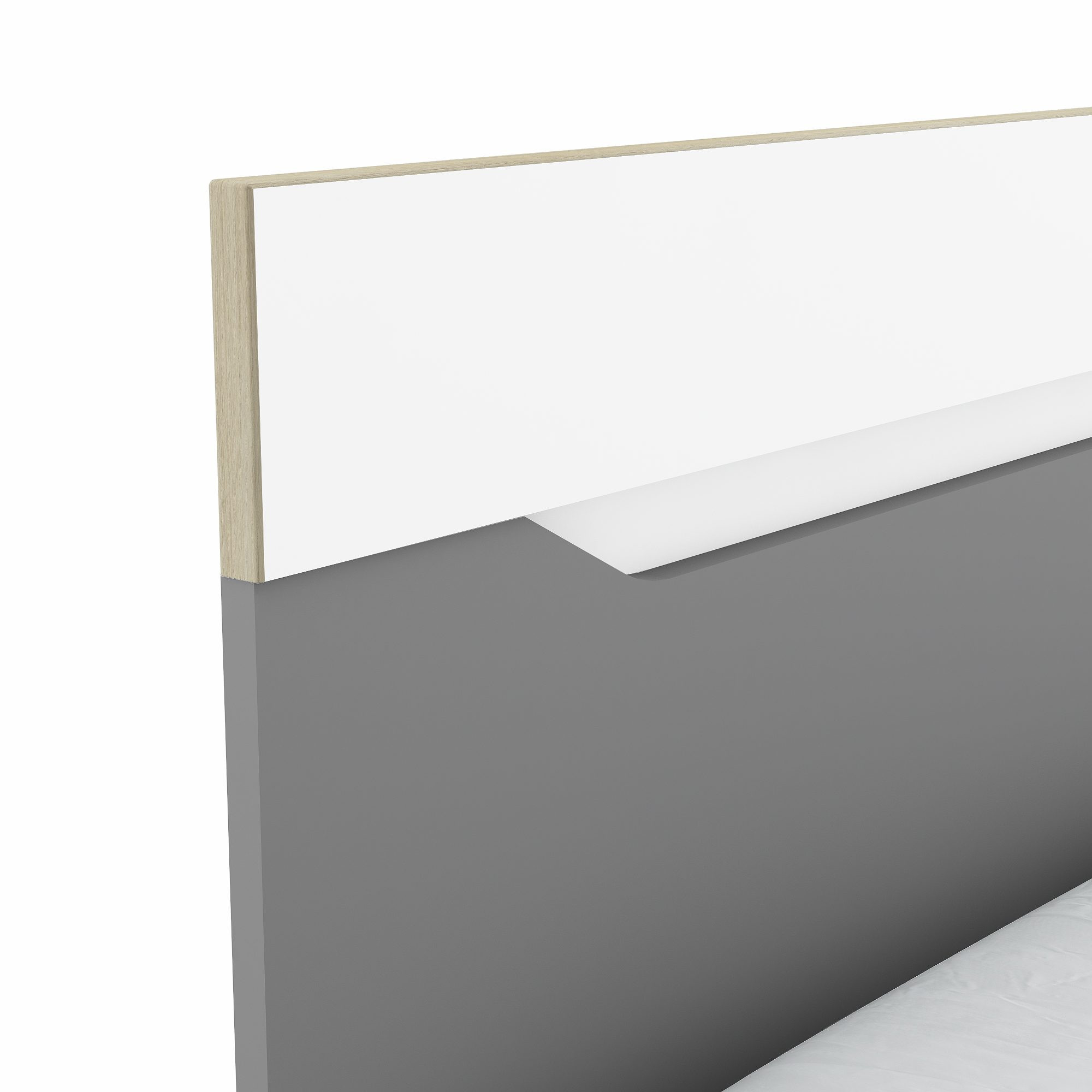 Lit adulte - GENIUS - Blanc et Gris - 90 x 190/200 cm - DEMEYERE