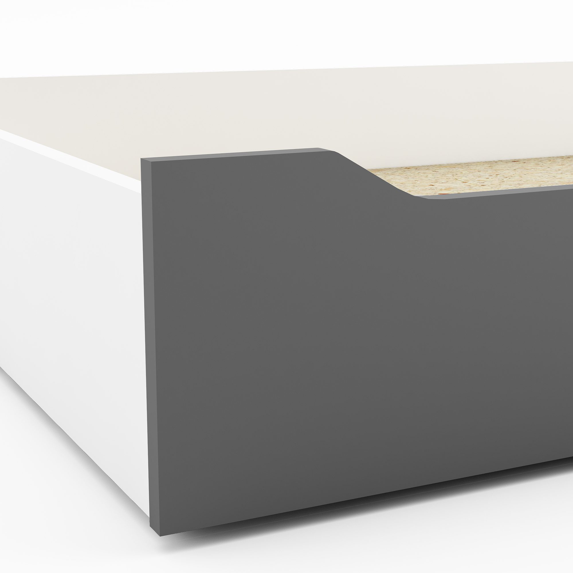 Tiroir pour lit adulte - GENIUS - Blanc et Gris - 90 x 190 cm - DEMEYERE