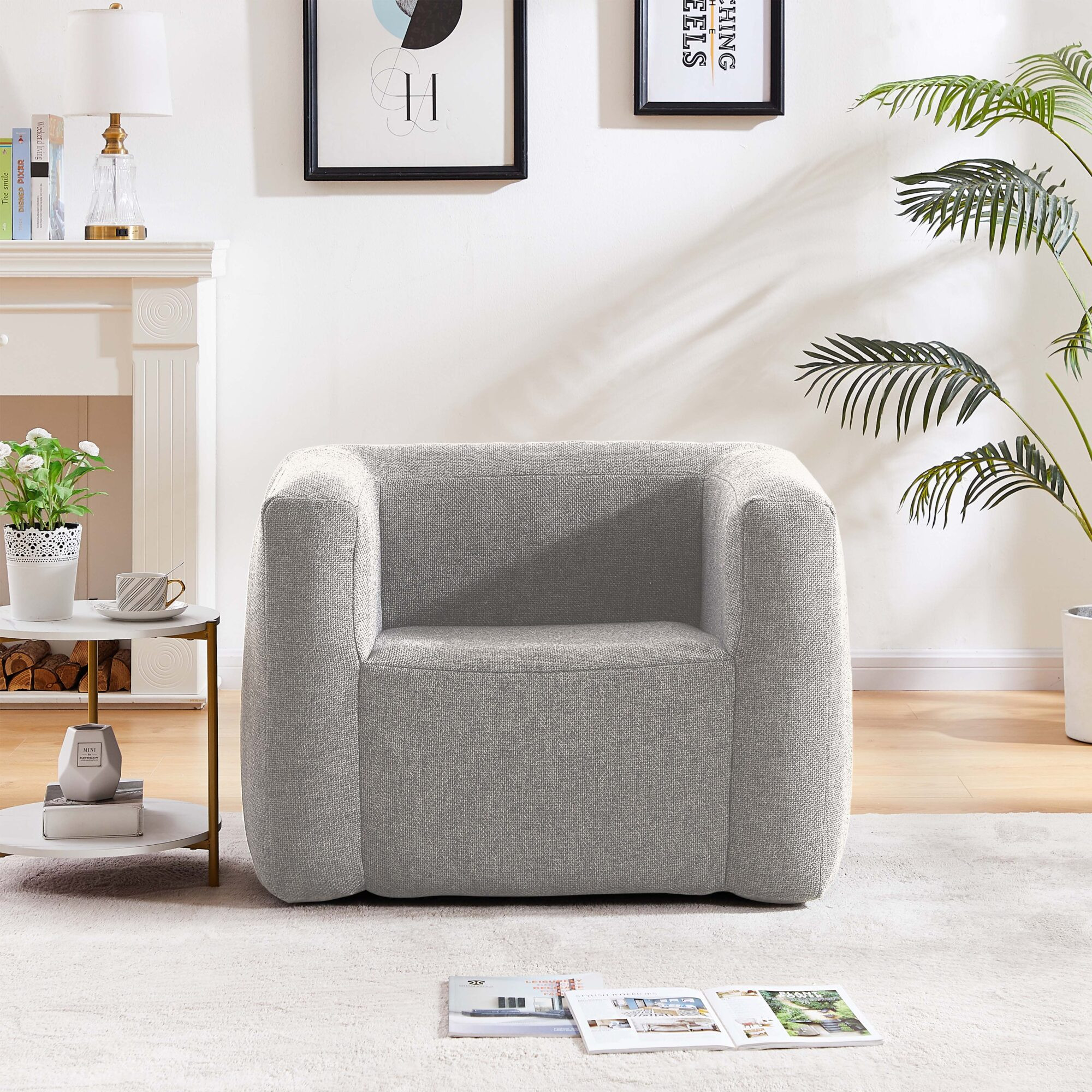 Fauteuil gonflable Terracotta - Intérieur et extérieur - Couleur Gris clair